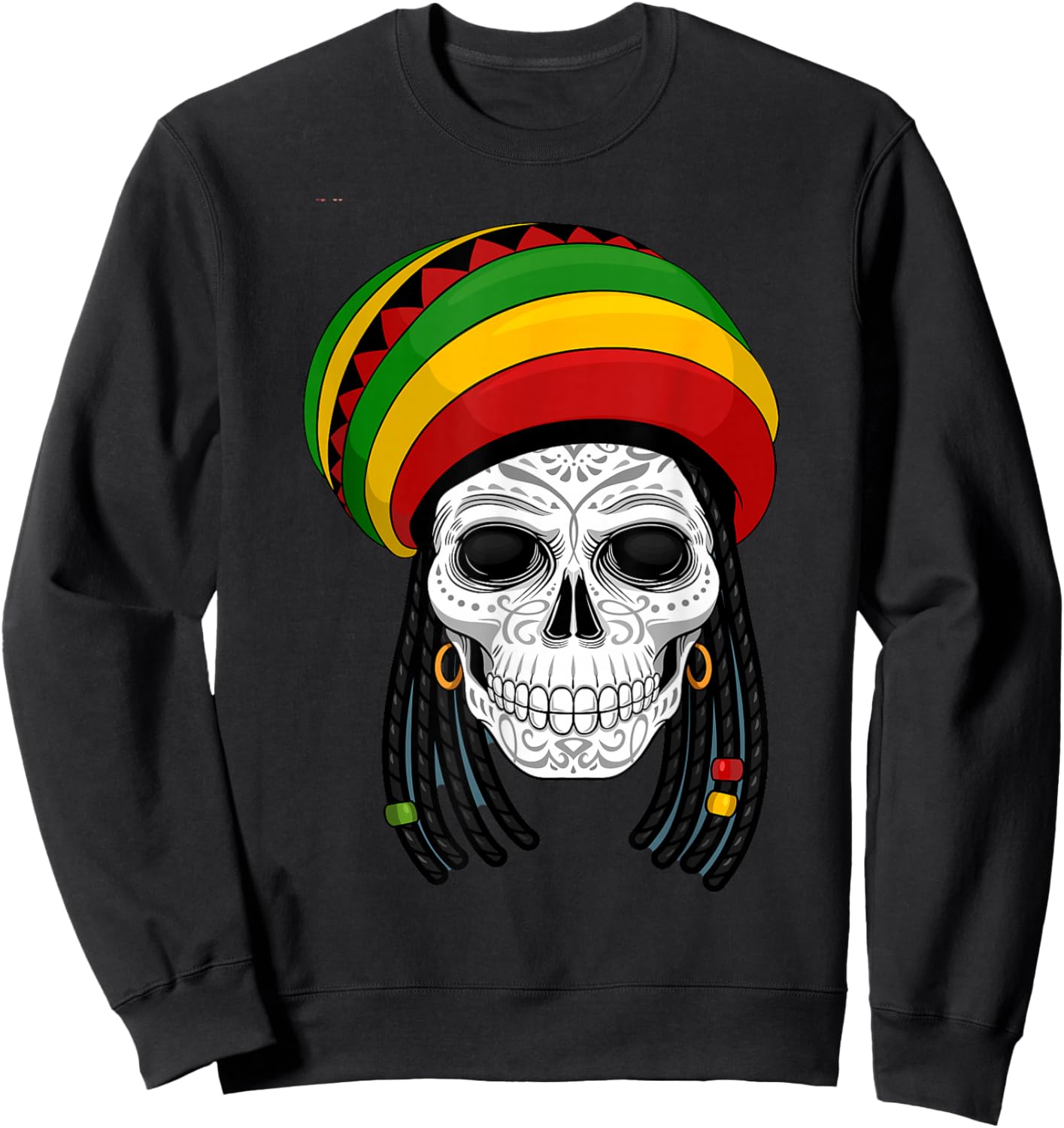 Reggae Kleidung Rastafari Locks Rasta Dreads Jamaica Reggae Sweatshirt - Sweatshirt | Black