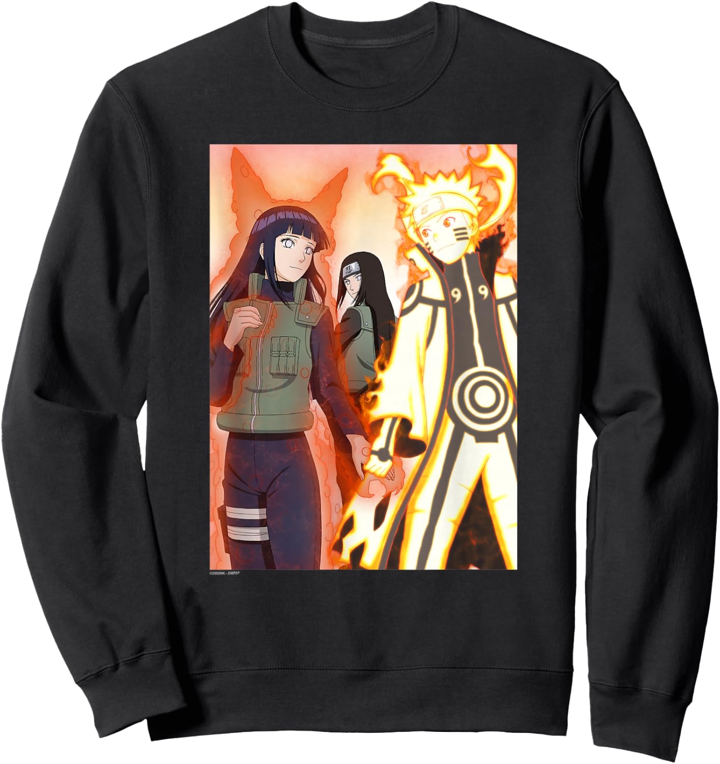 Naruto Shippuden Biju Love Glowing Couple Anime Sweatshirt - Sweatshirt | Black