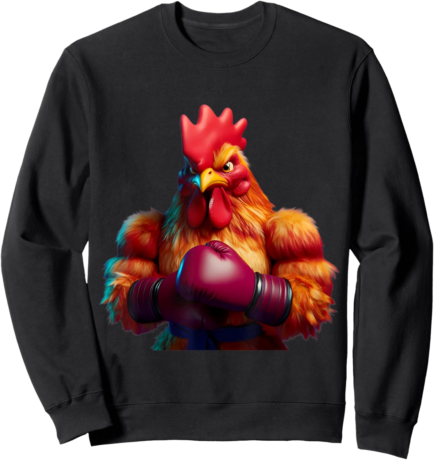 Boxing Chicken Boxer Kickboxer MMA Fighter Combat Sports Gym Sweatshirt - Sweatshirt | Black