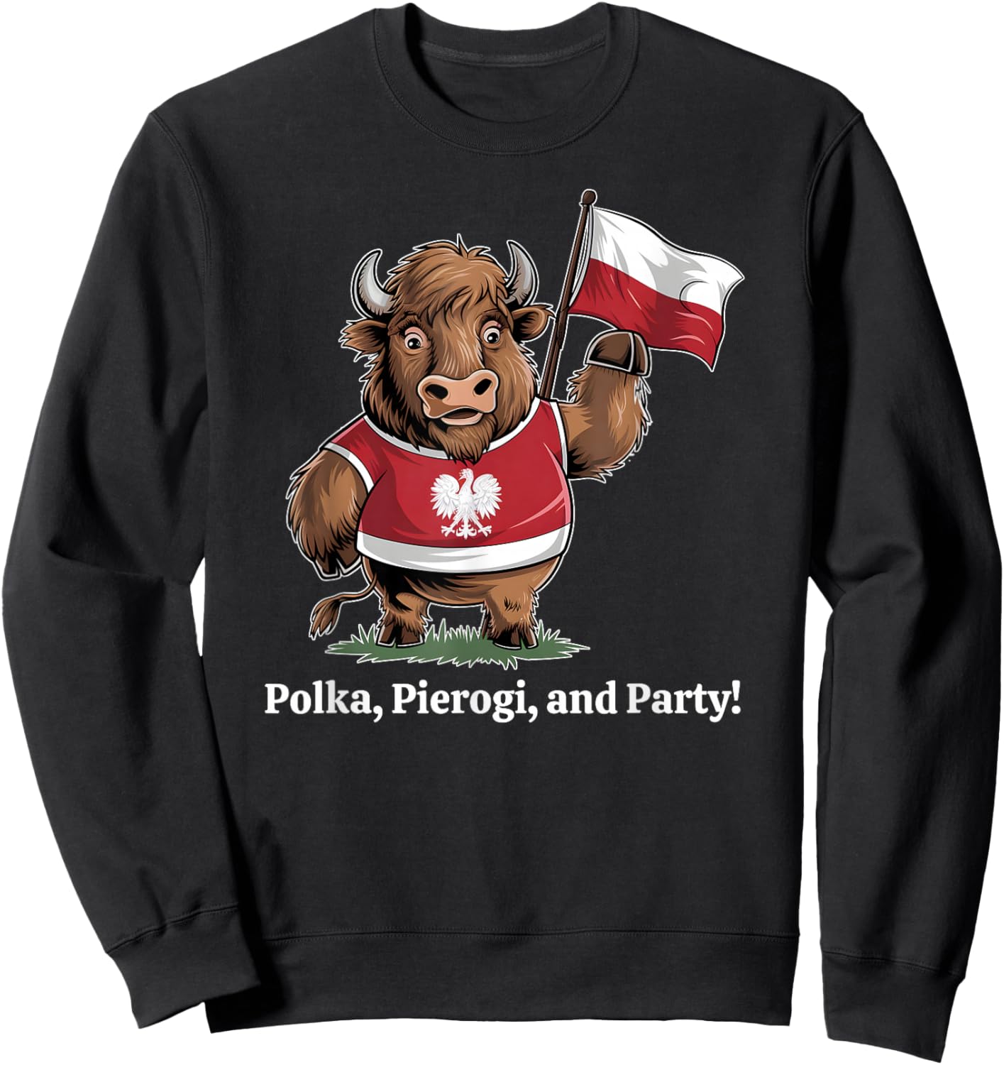 Polka. Pierogi. Party. – Dyngus Day 2025 Polish American Sweatshirt - Sweatshirt | Black