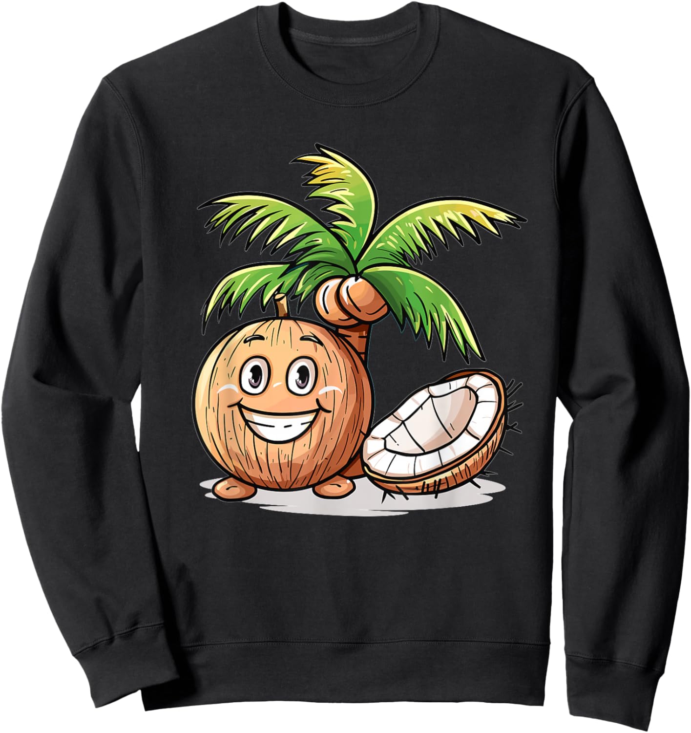 Cartoon Coconut I Kids Coconut Sweatshirt - Sweatshirt | Black