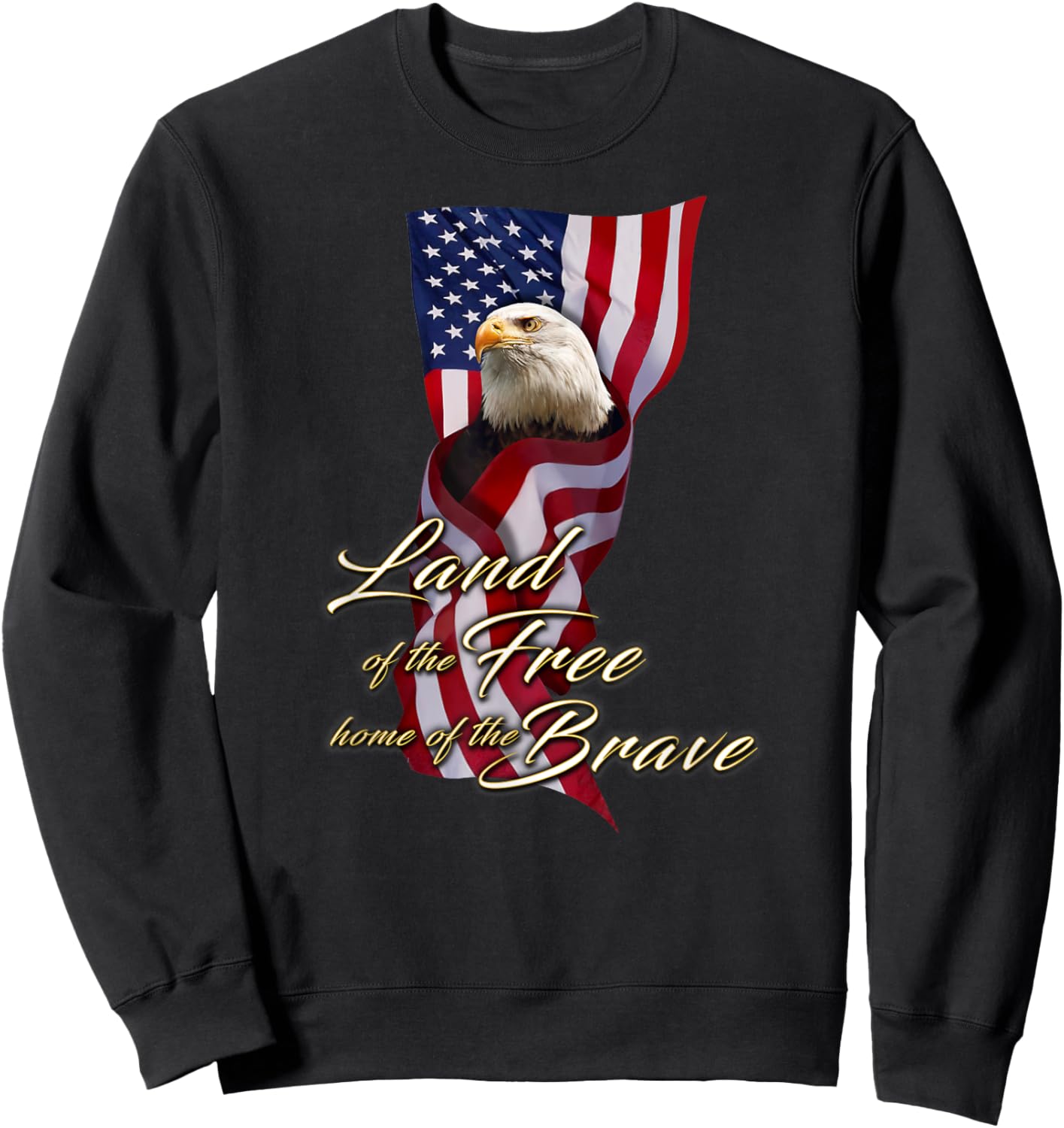 American Flag Eagle Sweatshirt - Sweatshirt | Black