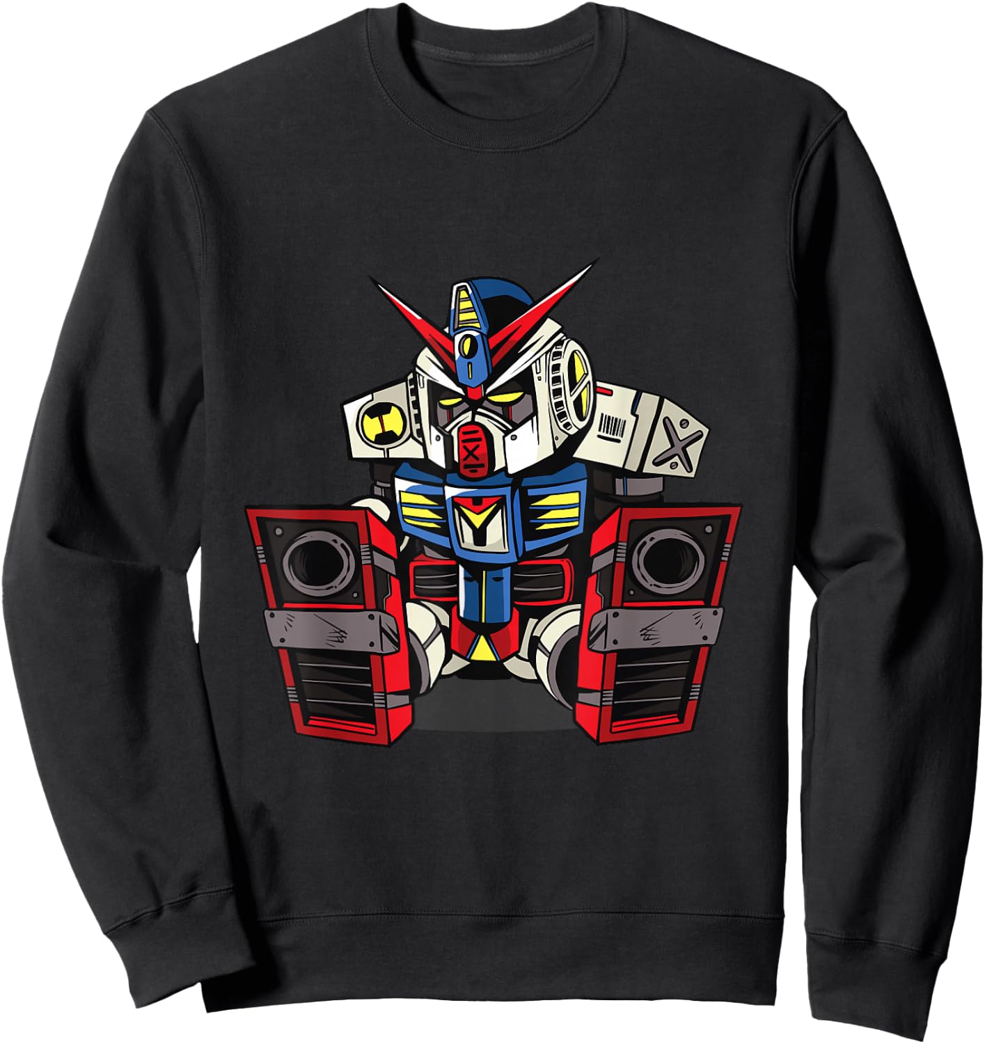 Sleepy Mecha Robot Science Fiction Anime Sweatshirt - Sweatshirt | Black