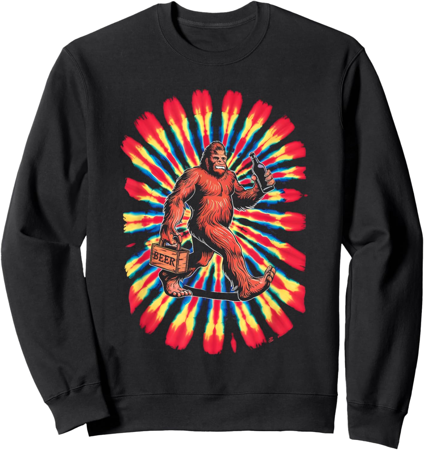 Bigfoot Tie Dye Beer 4th Of July Sasquatch Women Men Sweatshirt - Sweatshirt | Black