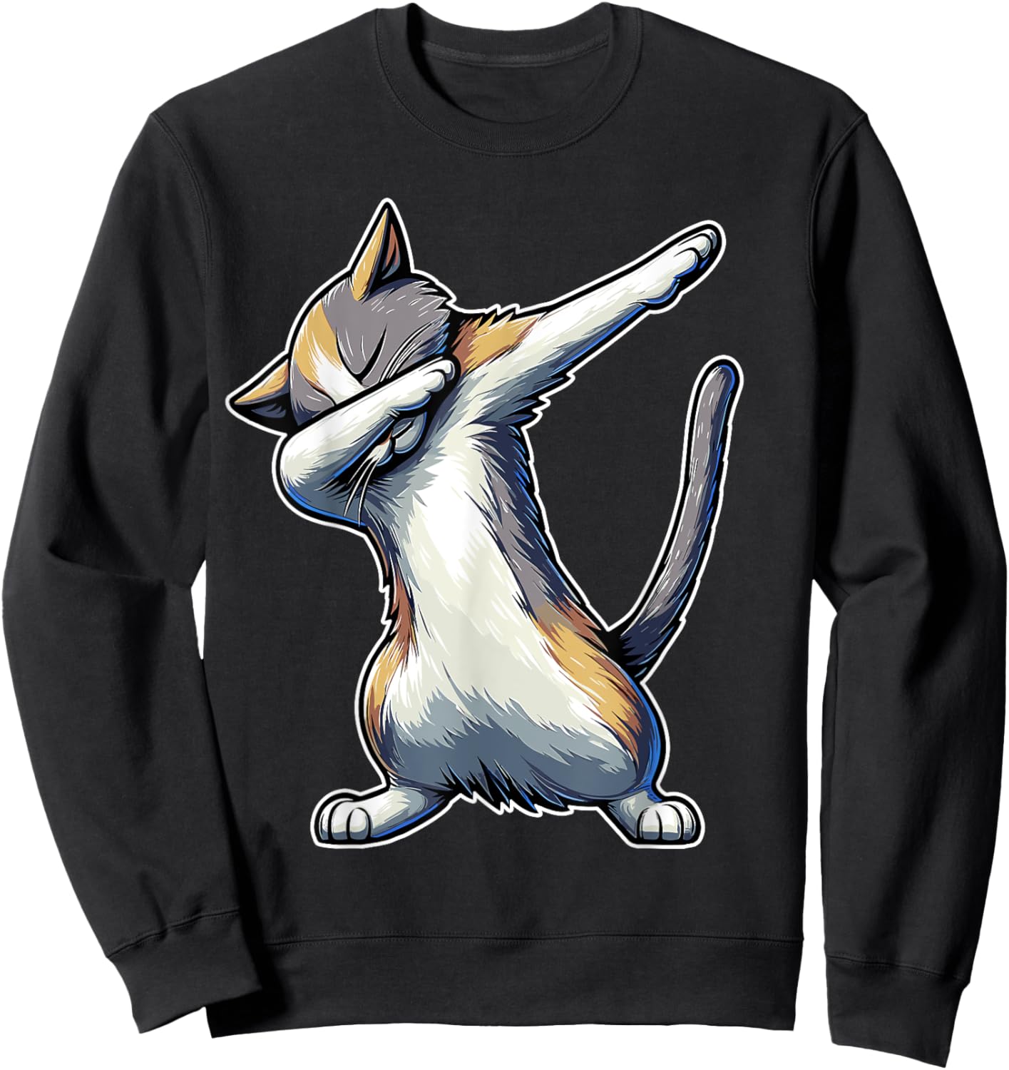 Dabbing Cat Funny Meme Cool Dab Pose Dance Move Feline Lover Men Women Kids Sweatshirt - Sweatshirt | Black