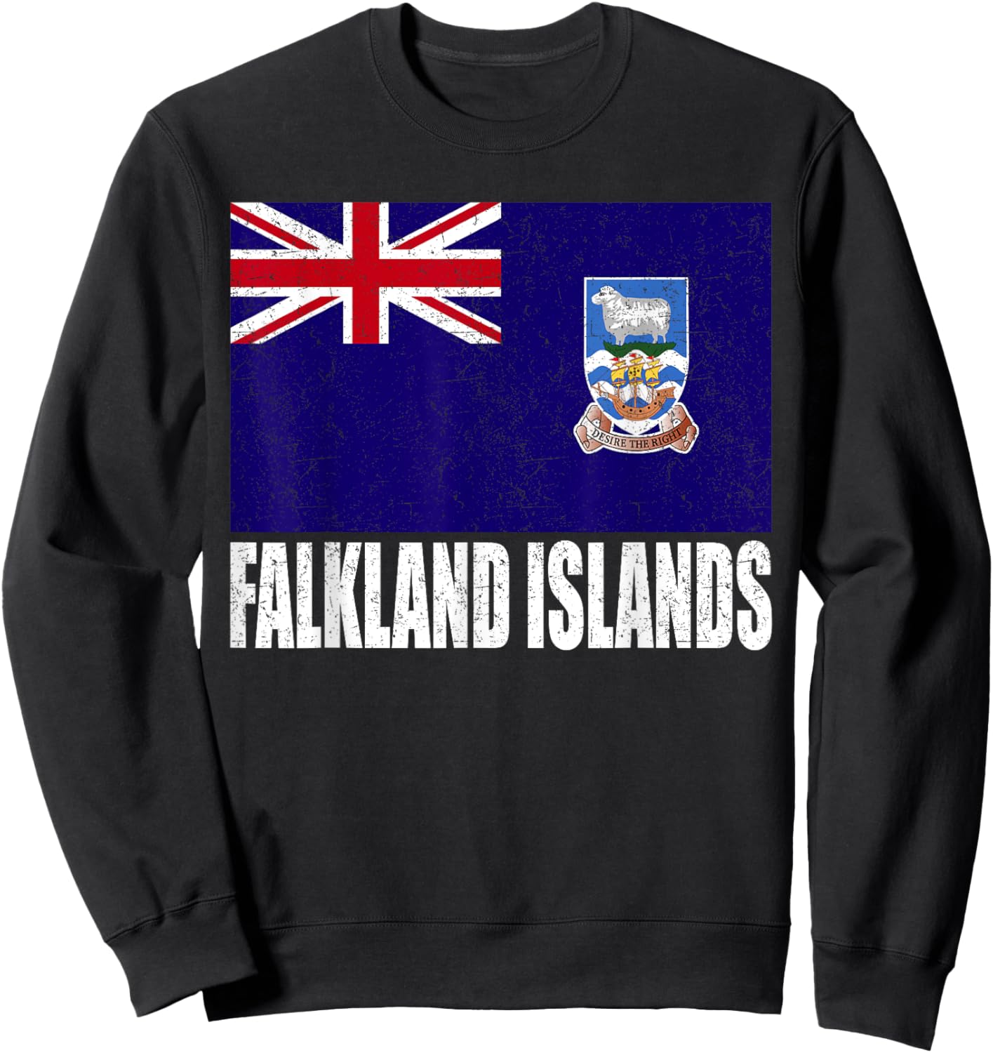 Falklandinseln Flagge Grunge Vintage Souvenir Falkland Sweatshirt - Sweatshirt | Black
