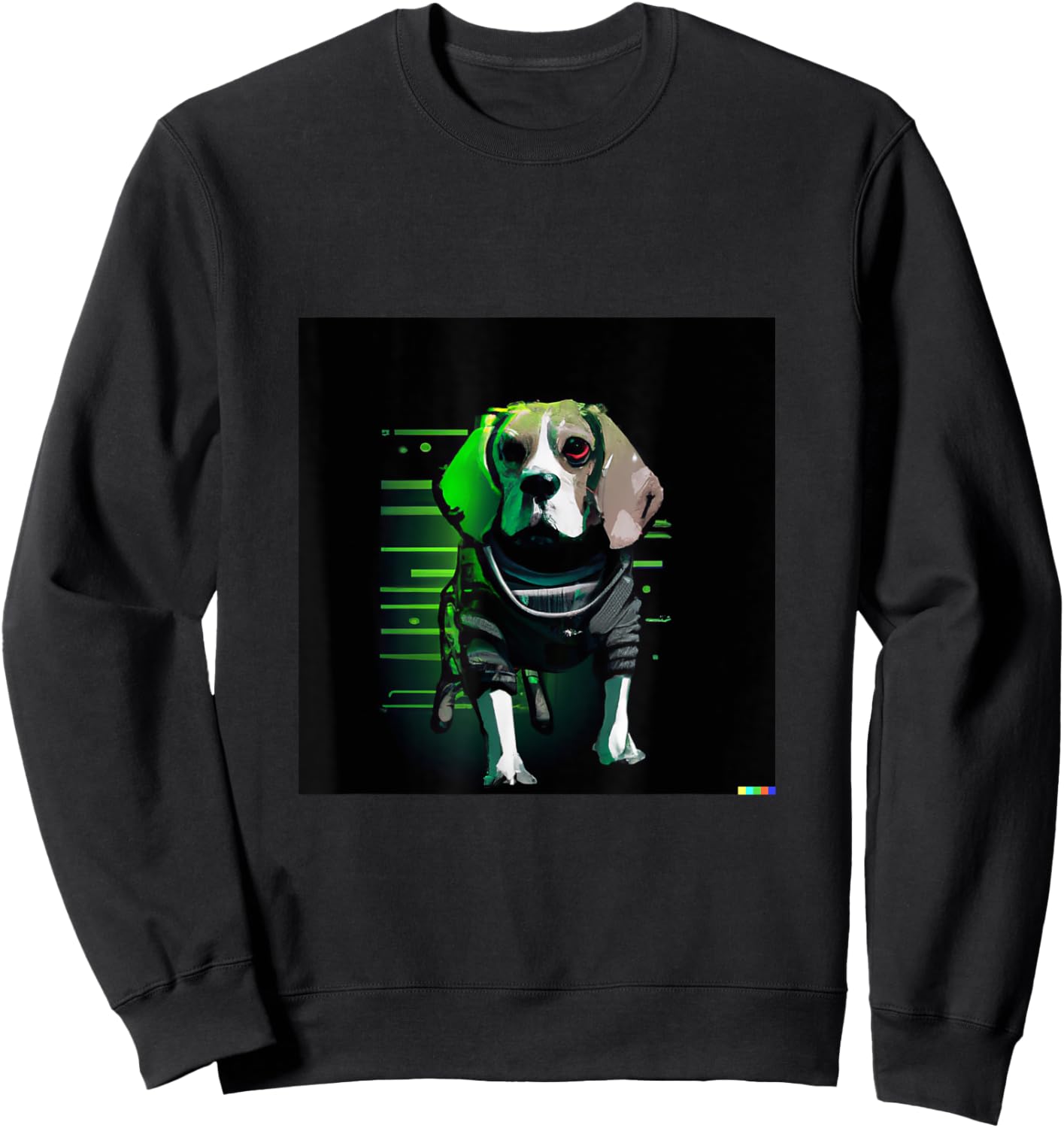 Cyberpunk Beagle | Funny Robot Dog Men Women cute distopic Sweatshirt - Sweatshirt | Black