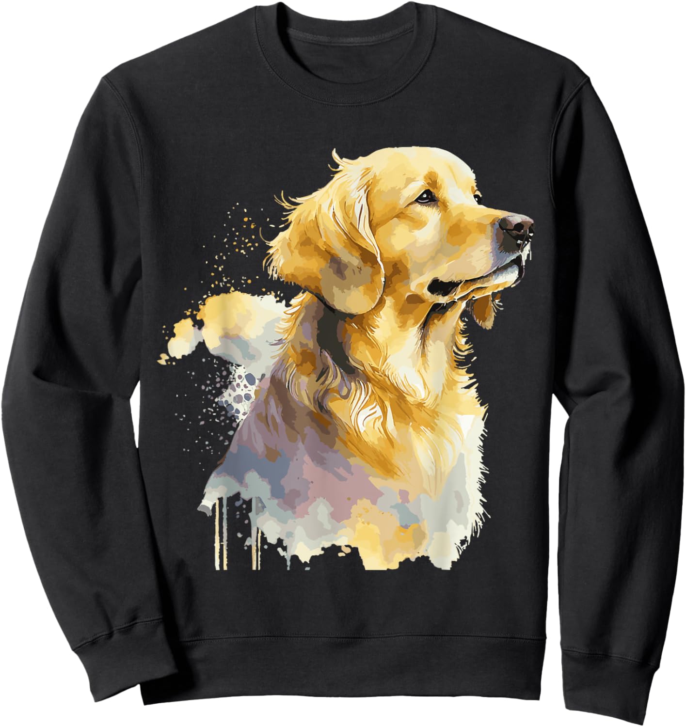 Watercolor Golden Retriever Sweatshirt - Sweatshirt | Black