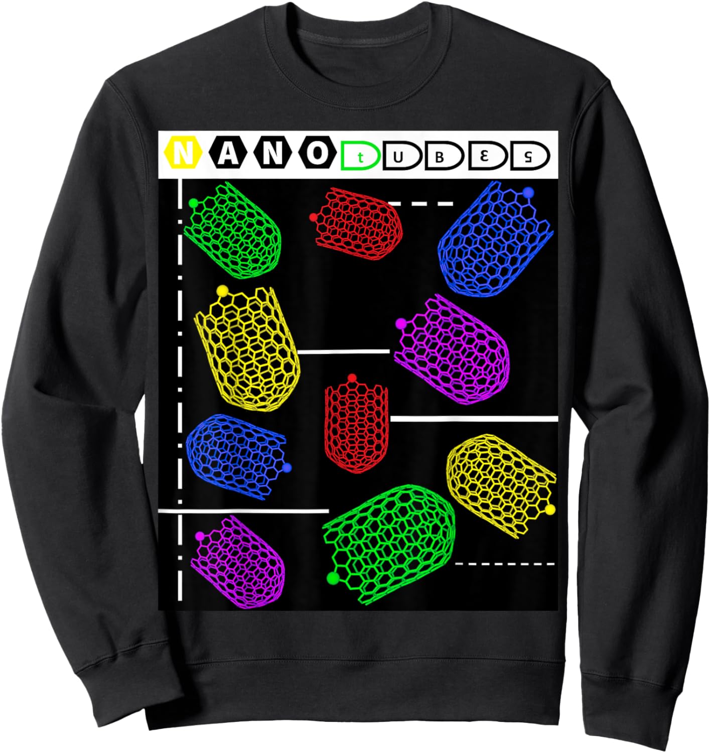 Funny Nerdy Forms Nanotubes Chemistry Teacher Geek Sweatshirt - Sweatshirt | Black