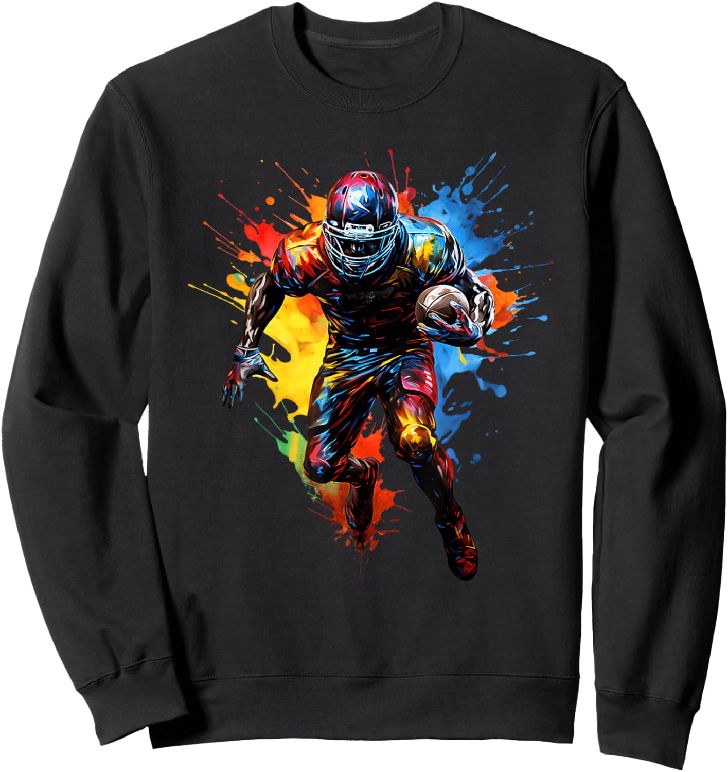Football player paint splash Sweatshirt - Sweatshirt | Black