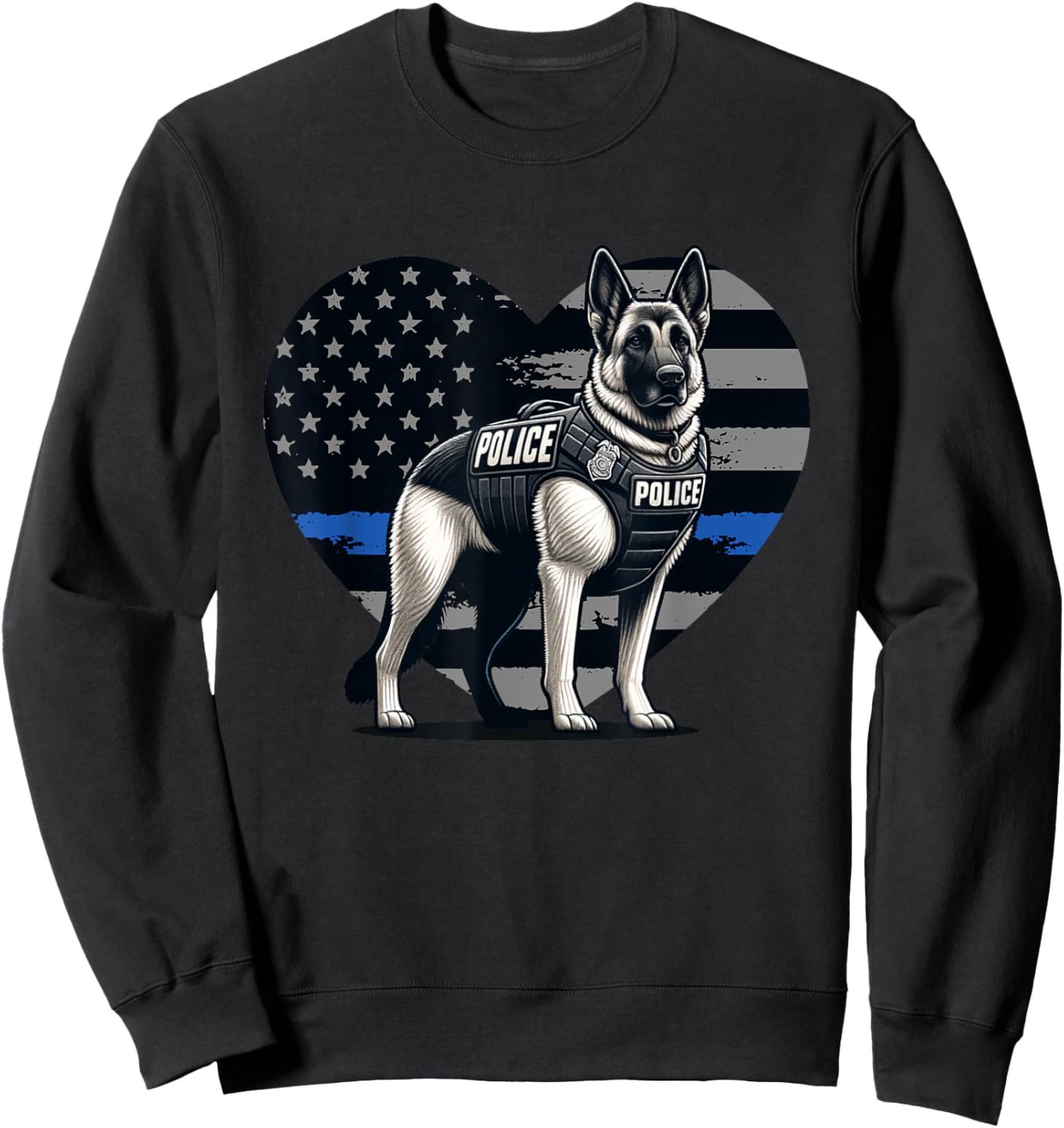 Police K9 Dog, Law Enforcement Sweatshirt - Sweatshirt | Black