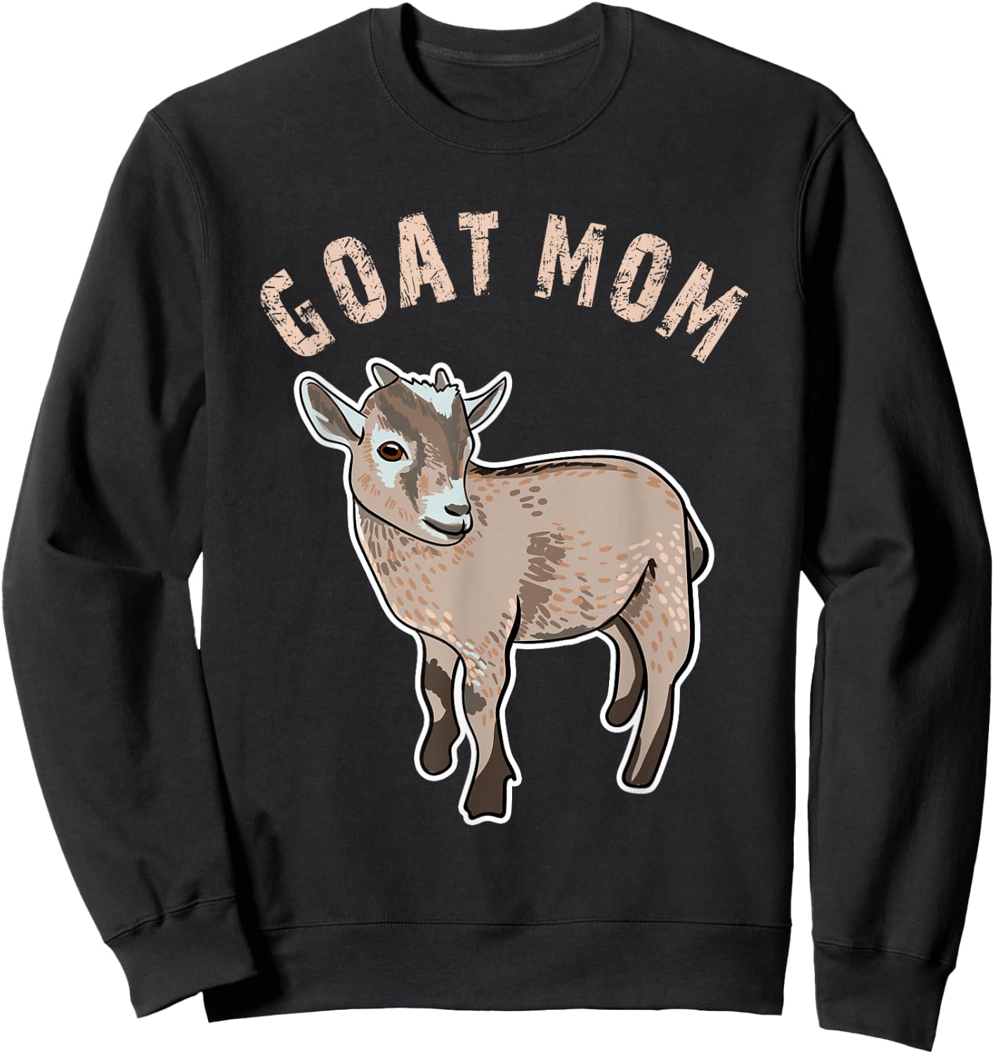 Cute Goat Mom Illustration Lovers Gifts Owner Farmer Gift Sweatshirt - Sweatshirt | Black