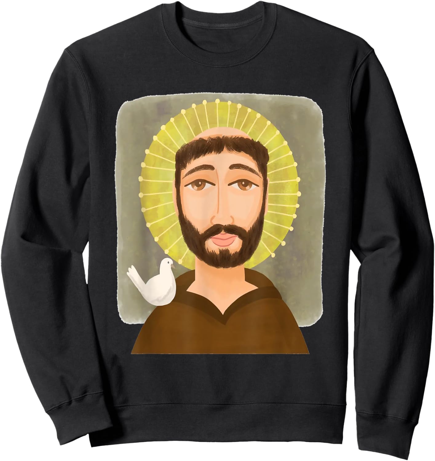St Francis of Assisi Art Patron Saint of Animals Catholic Sweatshirt - Sweatshirt | Black