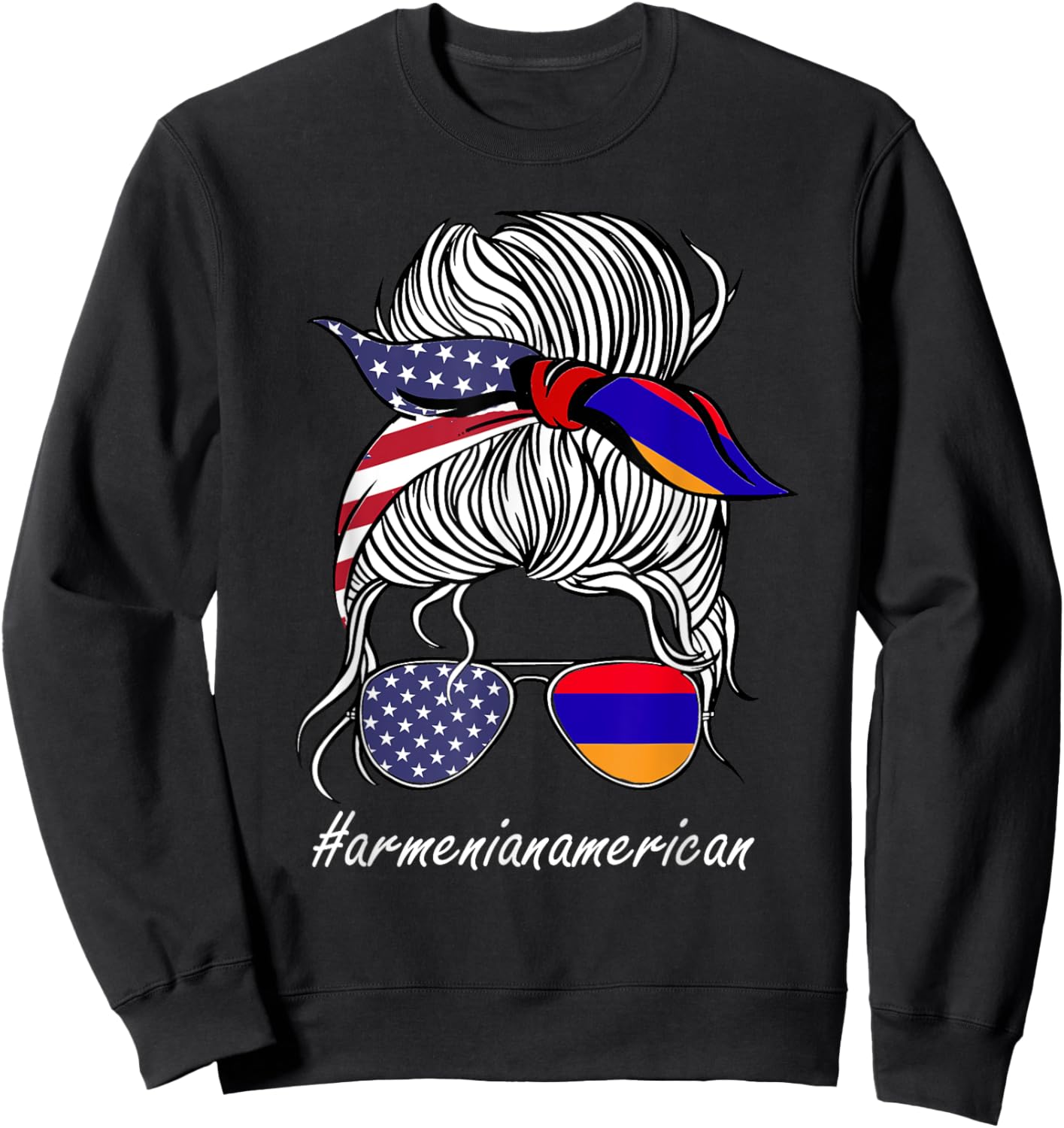 Armenia Women Heritage American Grown Girl Armenia Flag Sweatshirt - Sweatshirt | Black