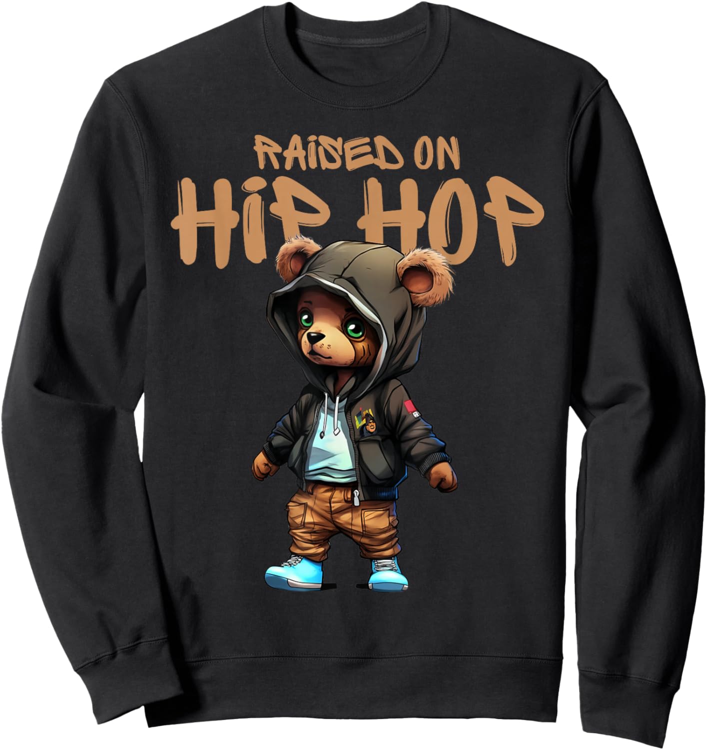 Hip Hop Teddy Bear Celebrating 50 Years of Hip Hop Sweatshirt - Sweatshirt | Black