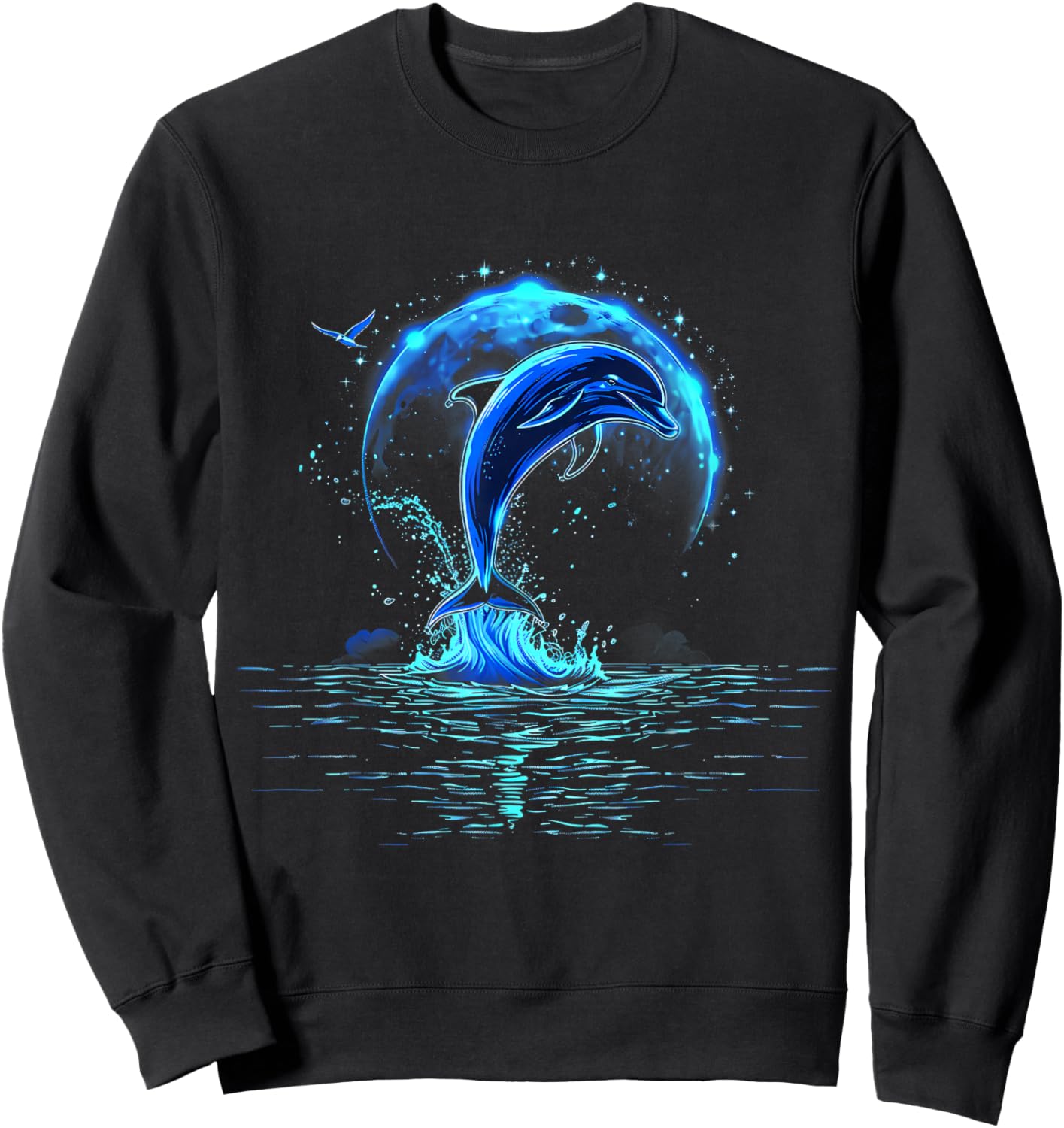Sea Ocean Animal Lover Ocean Sea Dolphin Artwork Dolphin Sweatshirt - Sweatshirt | Black