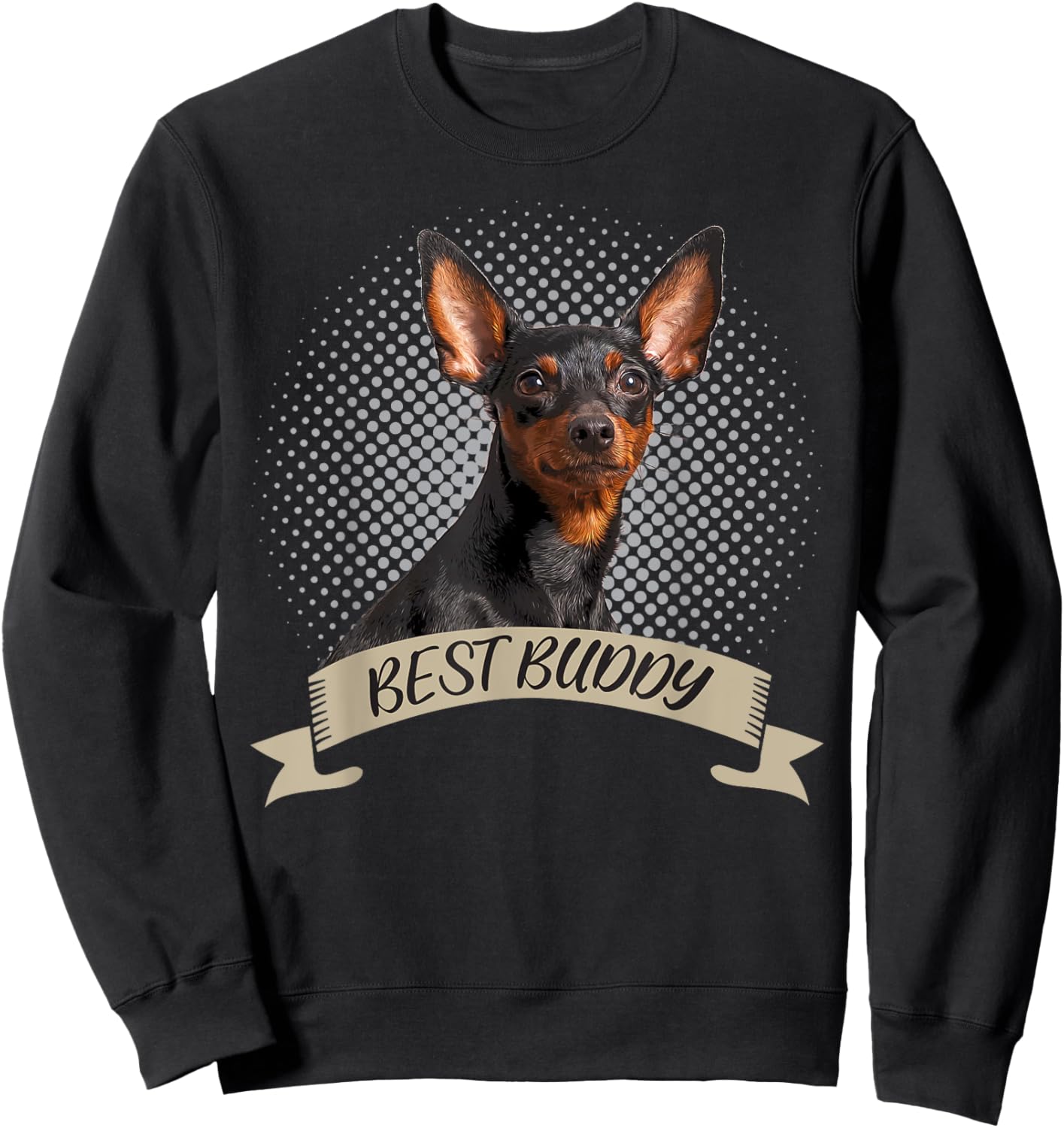 Miniature Pinscher Best Buddy Pet Portrait Sweatshirt - Sweatshirt | Black