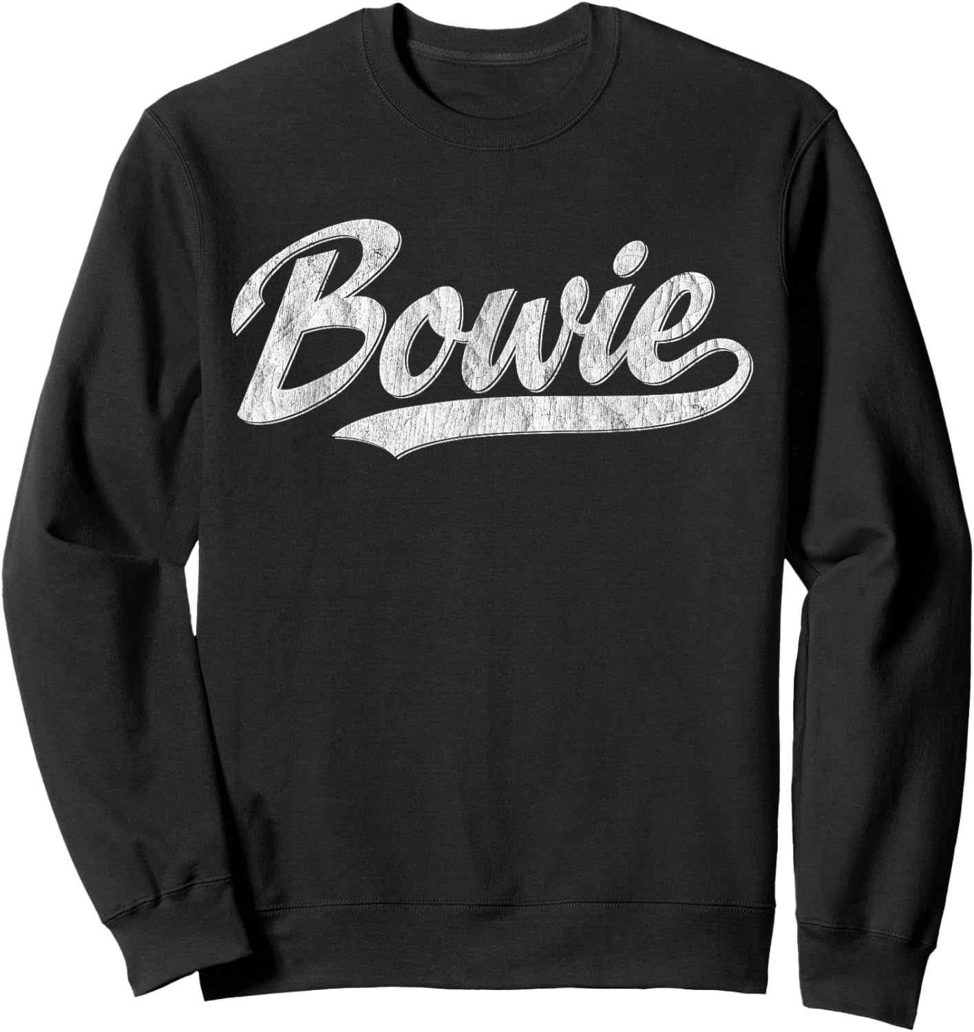 Vintage 1980s Graphic Style Bowie Maryland Sweatshirt - Sweatshirt | Black