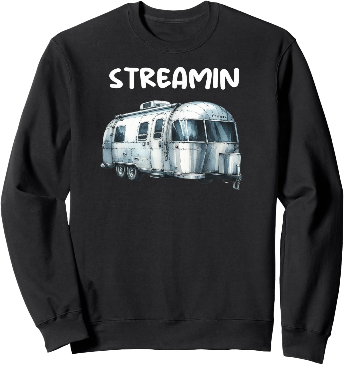 Great Retro Vintage Airstream Funny Camping Sweatshirt - Sweatshirt | Black
