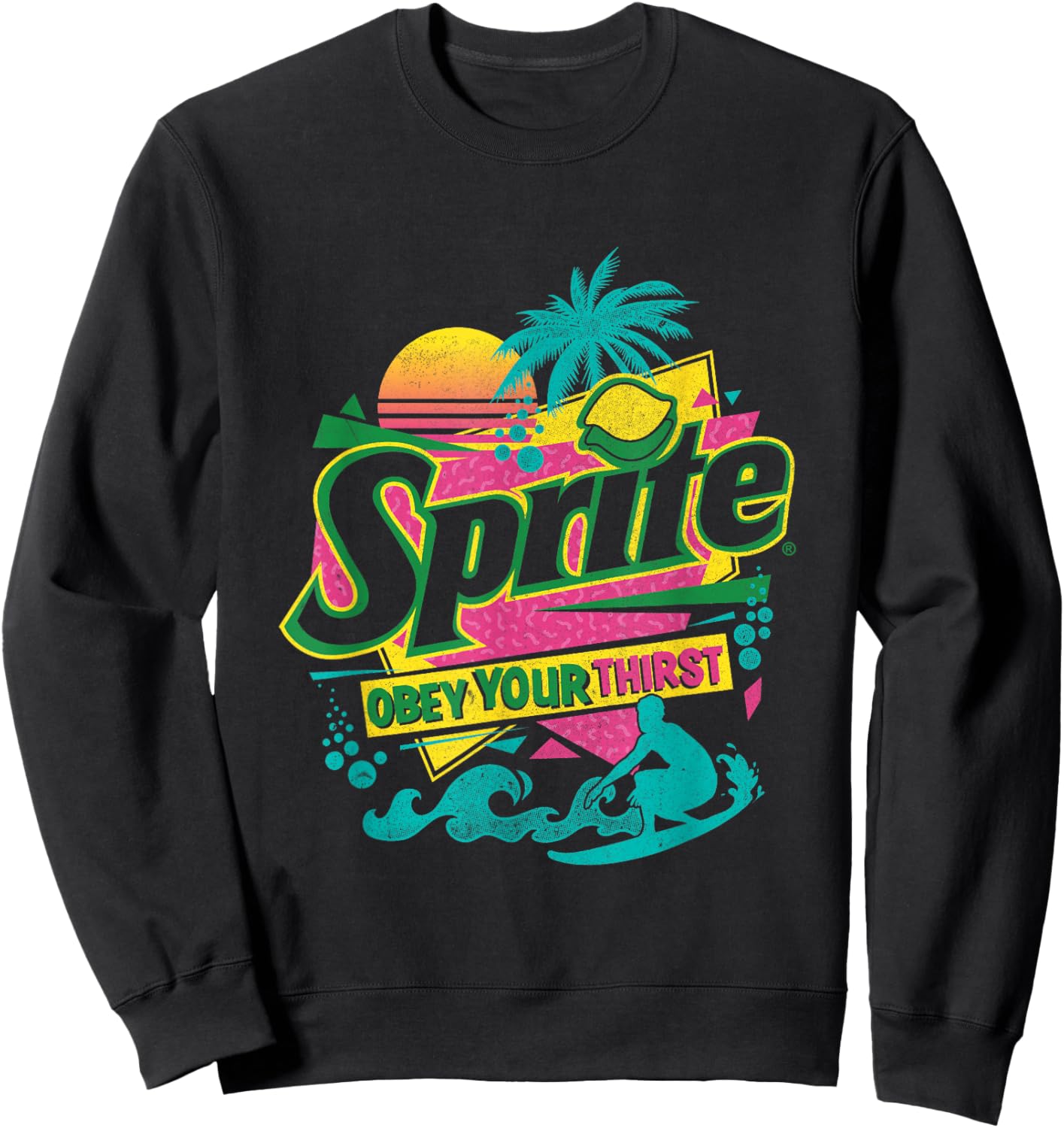 Sprite Retro 90s Beach Obey Your Thirst Men Women Sweatshirt - Sweatshirt | Black