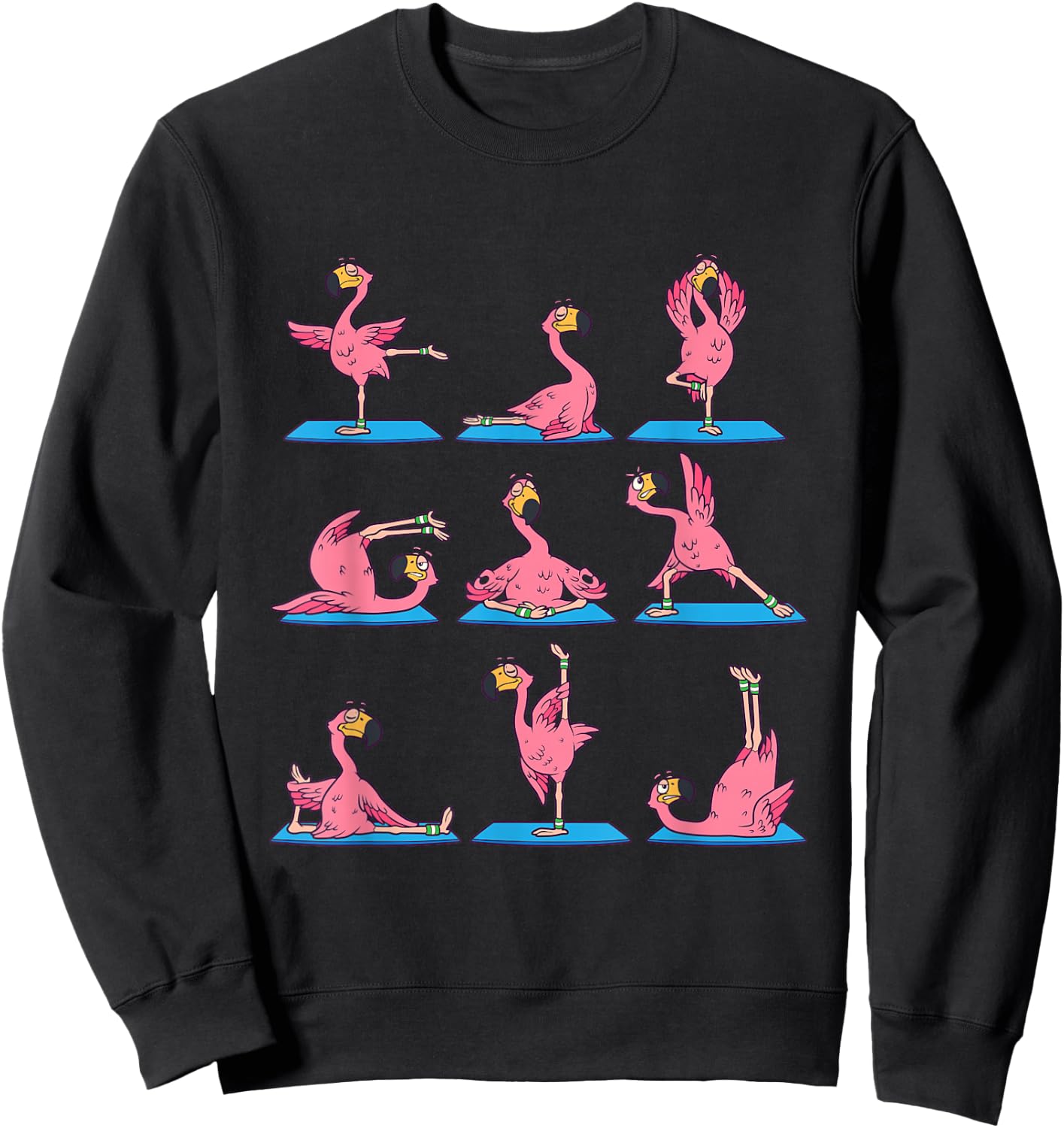 Flamingo Yoga Position Workout Flamingo Bird Gift Sweatshirt - Sweatshirt | Black