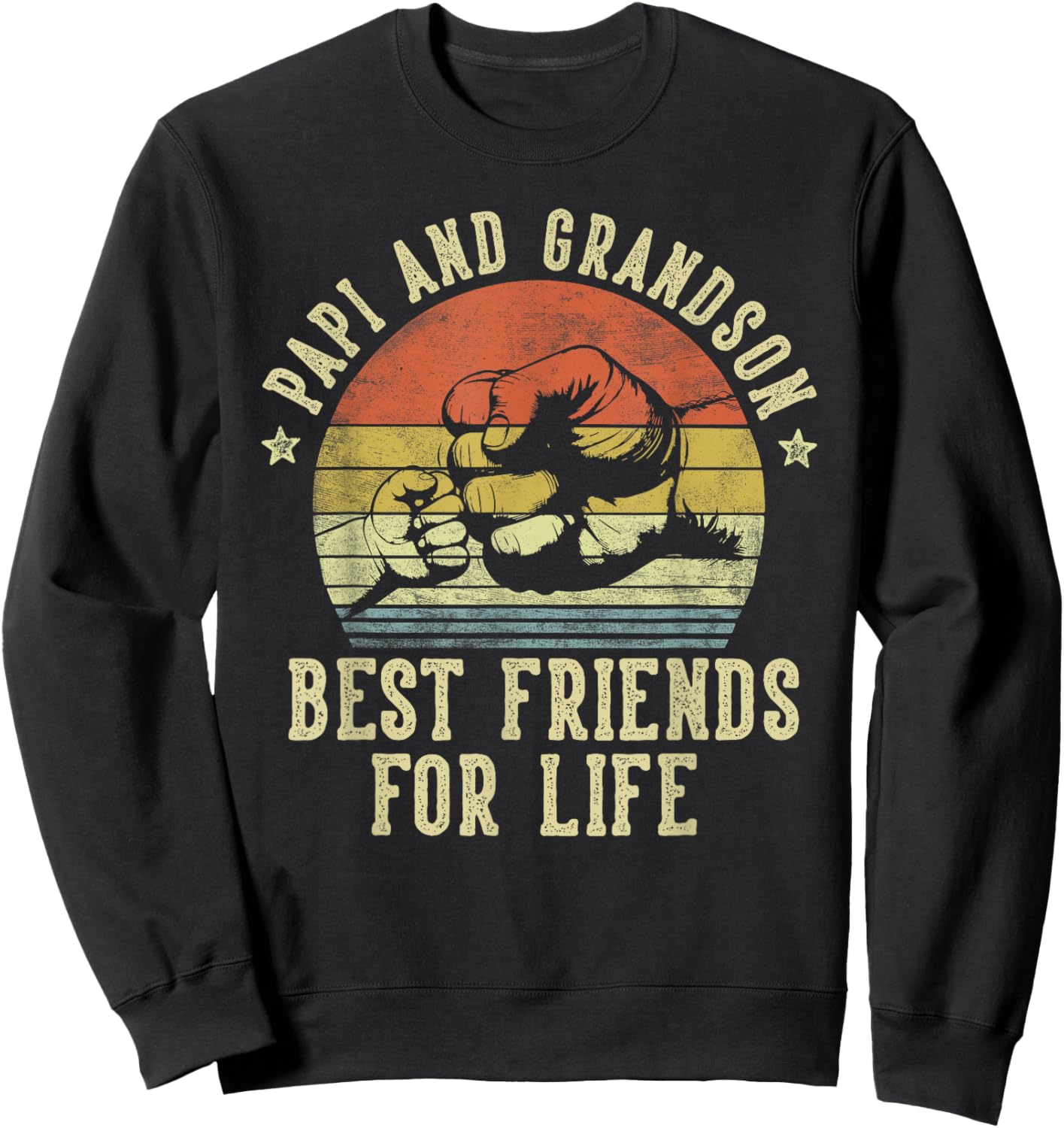 Papi and Grandson Best Friends for Life Funny Papi Sweatshirt - Sweatshirt | Black