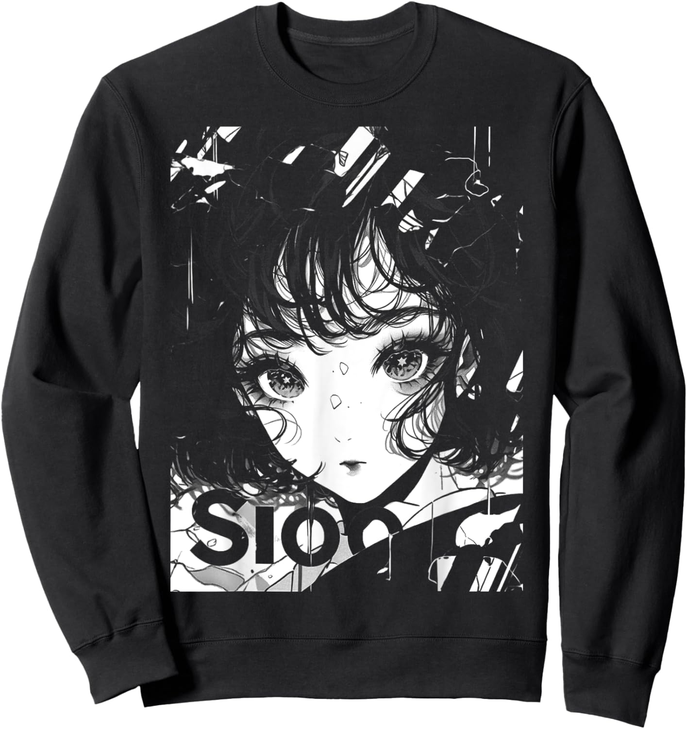 80s 90s Anime Manga Girl | Kawaii Shojo Streetwear Harajuku Sweatshirt - Sweatshirt | Black