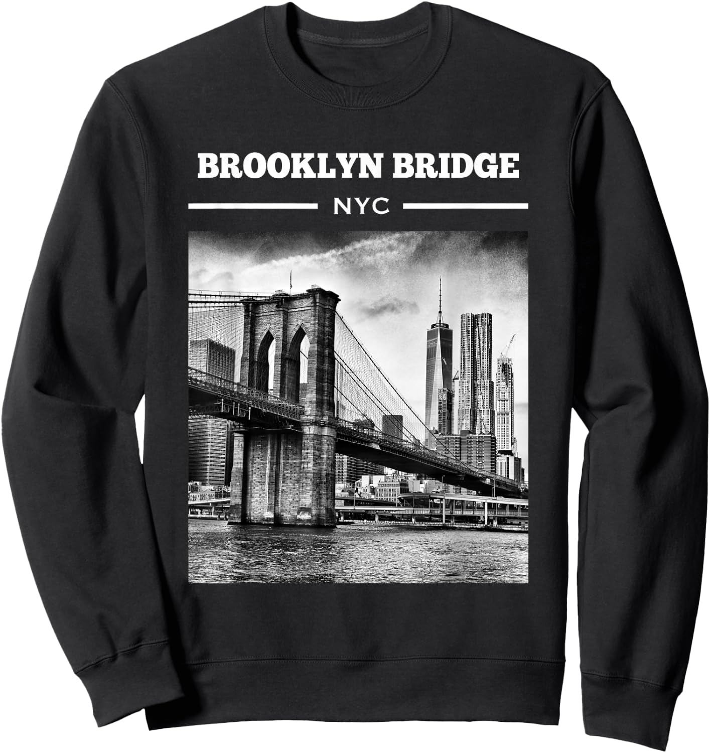 Brooklyn Bridge New York City shirt NYC Gifts Men Women Sweatshirt - Sweatshirt | Black