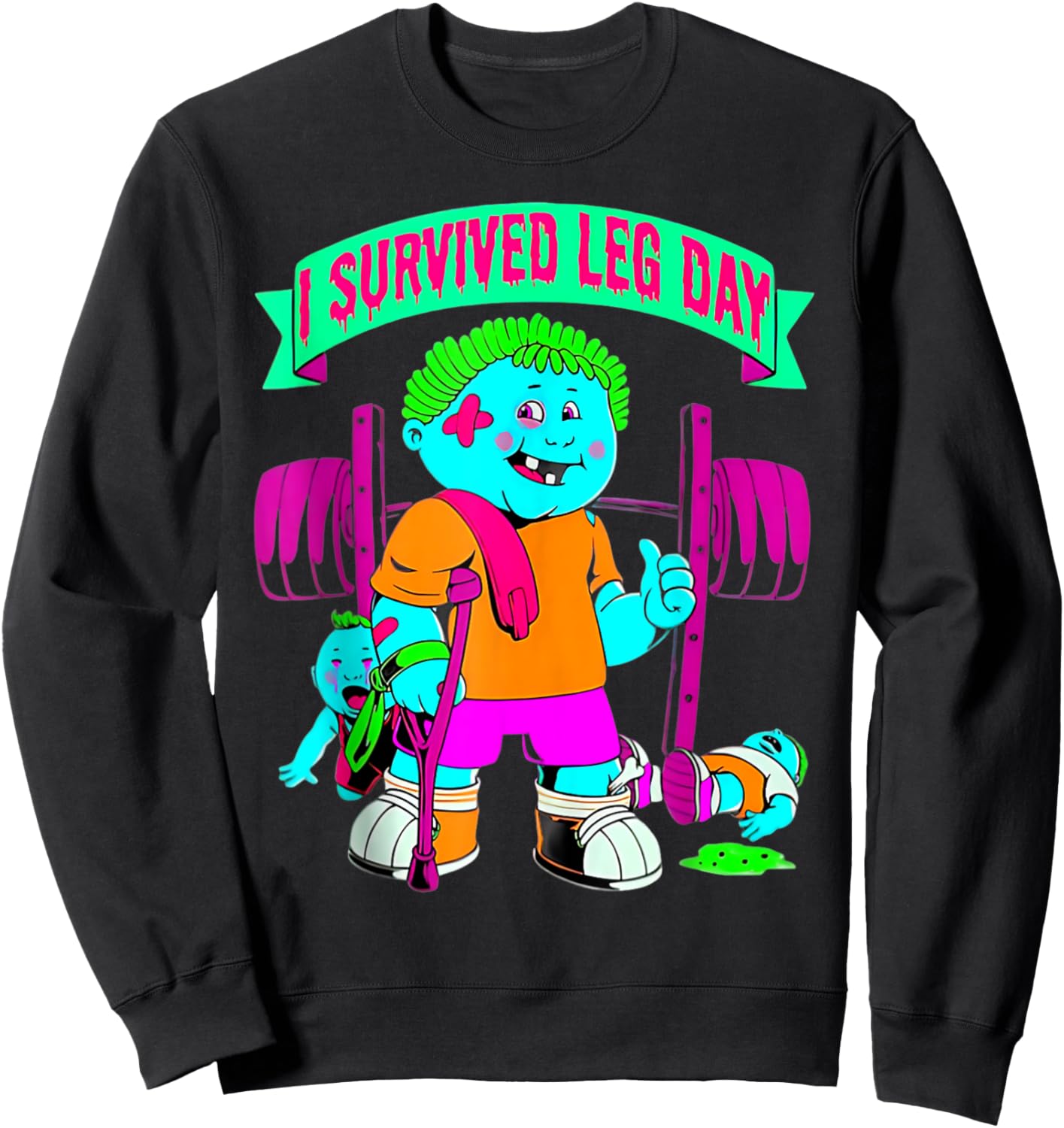 I Survived Leg Day Weightlifting Bodybuilding Fitness Gym Sweatshirt - Sweatshirt | Black