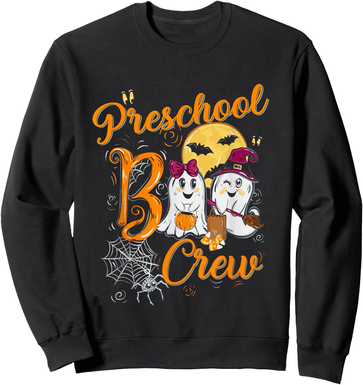 Cute Halloween Costume Preschool Boo Crew Preschool Kids Sweatshirt - Sweatshirt | Black