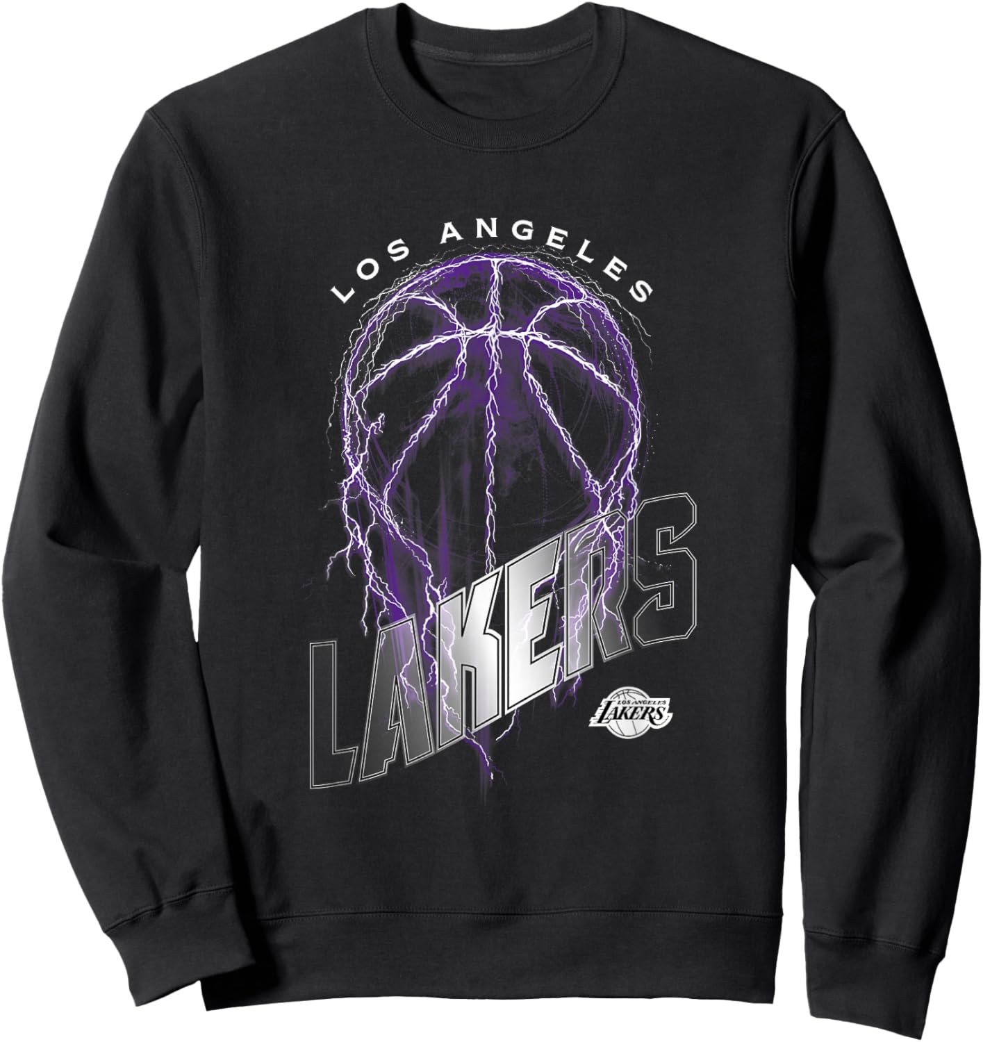 NBA Los Angeles Lakers Lightning Bolt Basketball Logo Sweatshirt - Sweatshirt | Black
