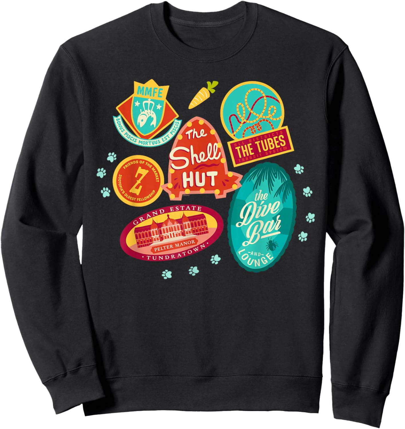 Disney Zootopia 2 Nick & Judy's City Tour Locations Sweatshirt - Sweatshirt | Black