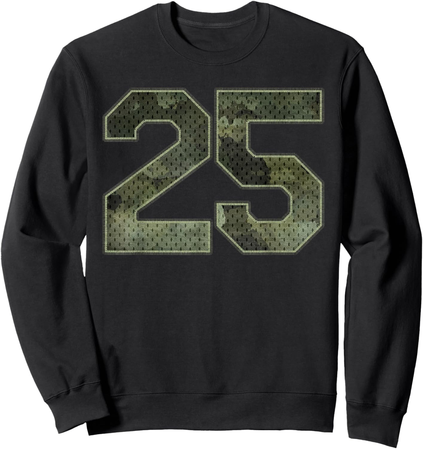 Camo Number 25 Athlete Sports Jersey Supporter Fanwear Sweatshirt - Sweatshirt | Black