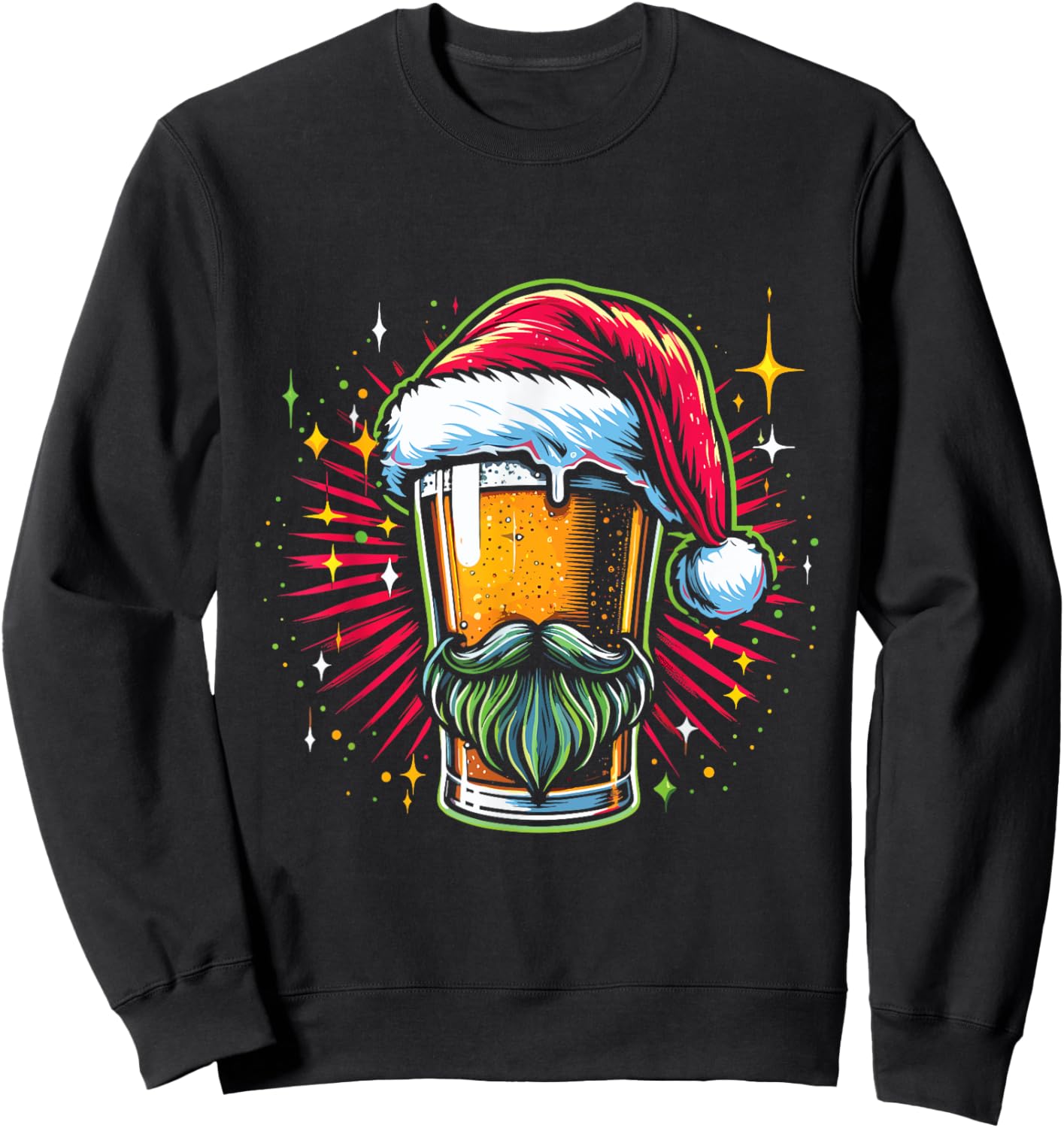 Vintage Santa Claus Beer - Funny Christmas Beer Costume Sweatshirt - Sweatshirt | Black