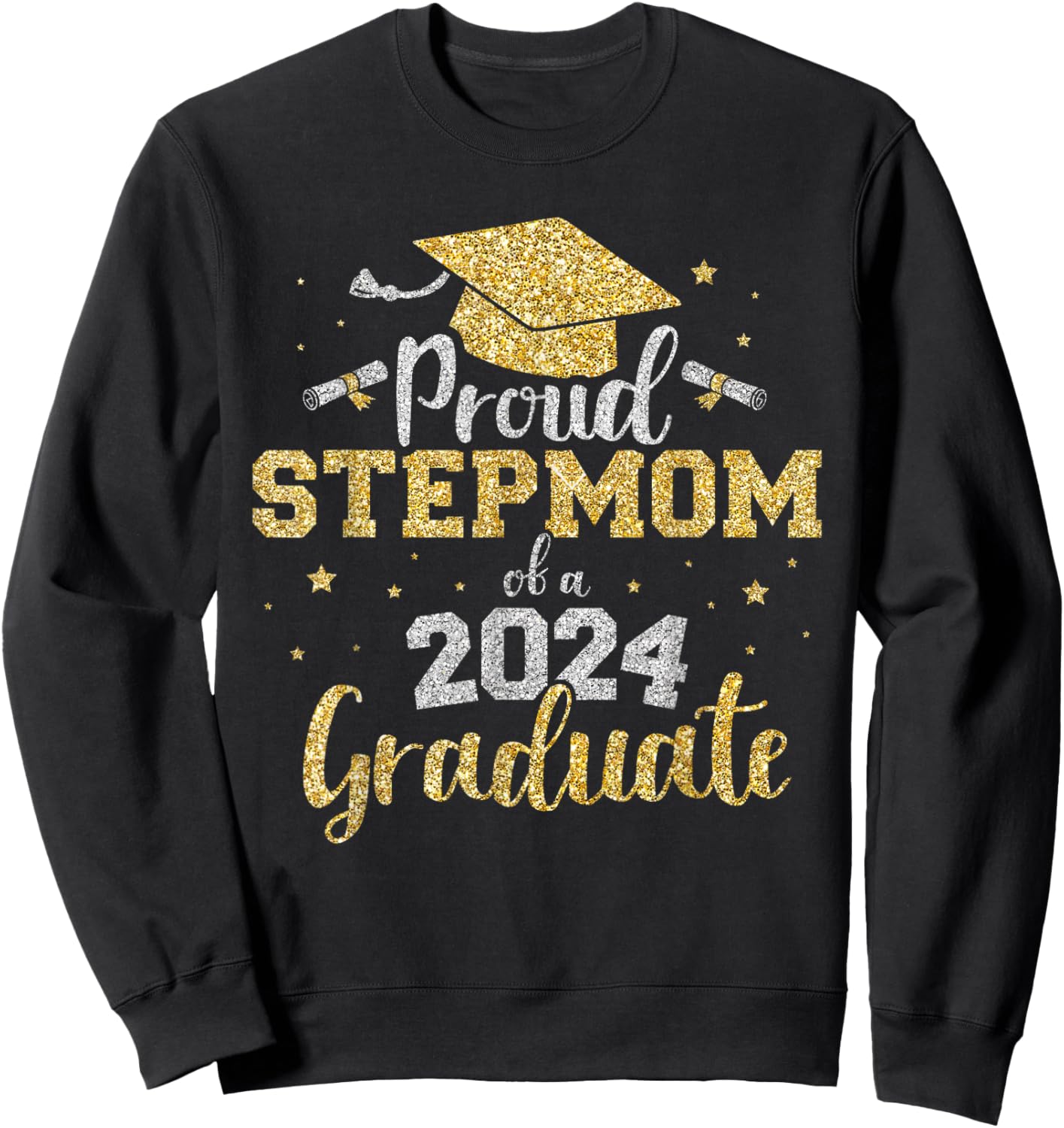 Proud stepmom of a class of 2024 graduate senior graduation Sweatshirt - Sweatshirt | Black