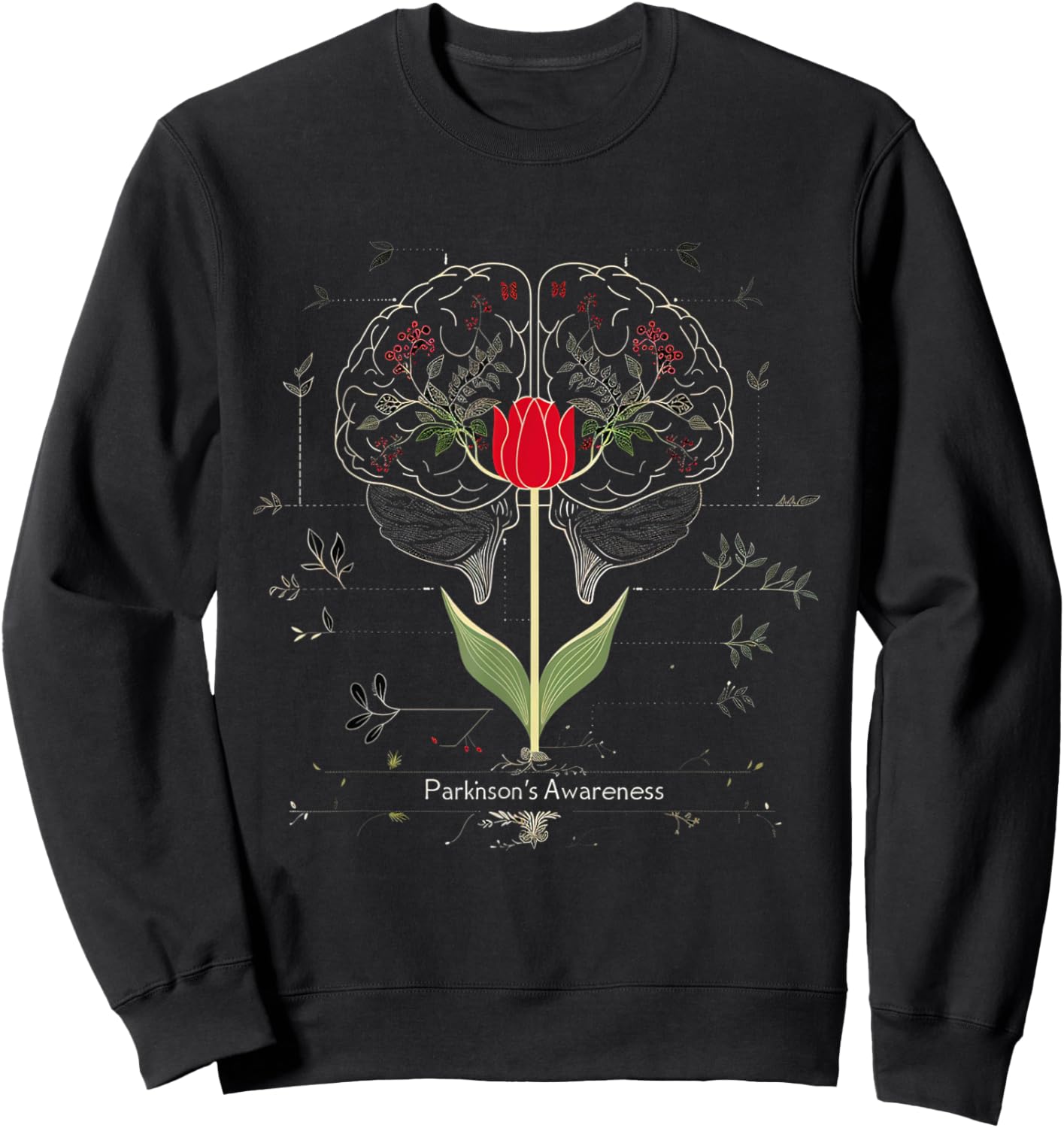 Tulip Parkinson's Awareness Parkinson April Month Gifts Sweatshirt - Sweatshirt | Black