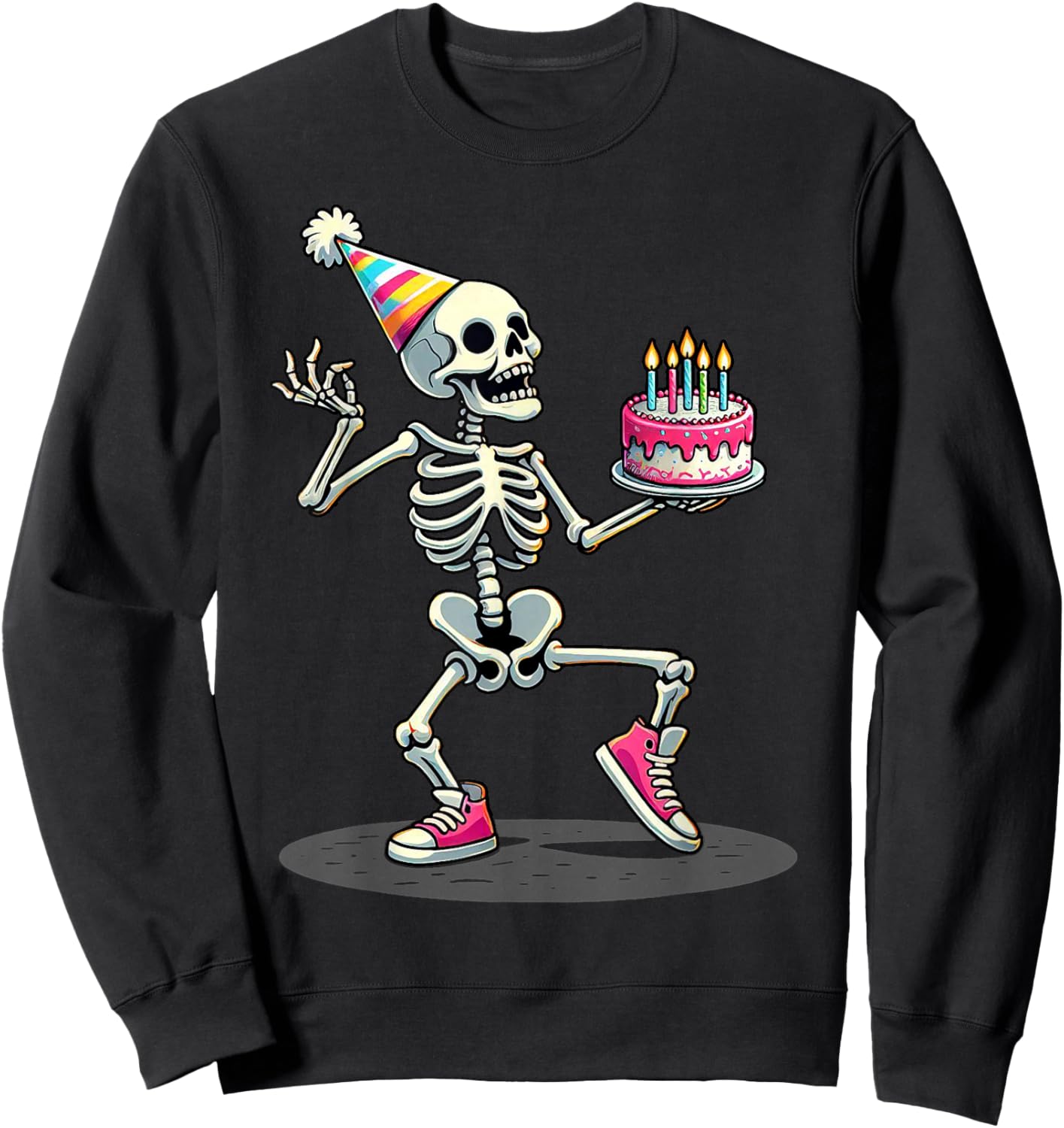 Funny Halloween Birthday Party Halloween Skeleton Birthday Sweatshirt - Sweatshirt | Black