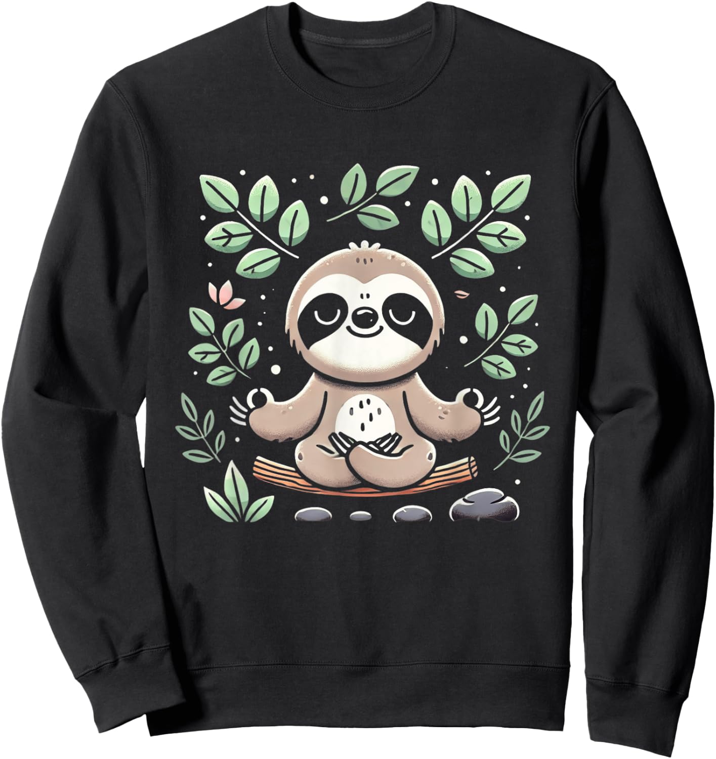 Cute Funny Sloth Meditating Meditation Peace Zen Sloth Sweatshirt - Sweatshirt | Black