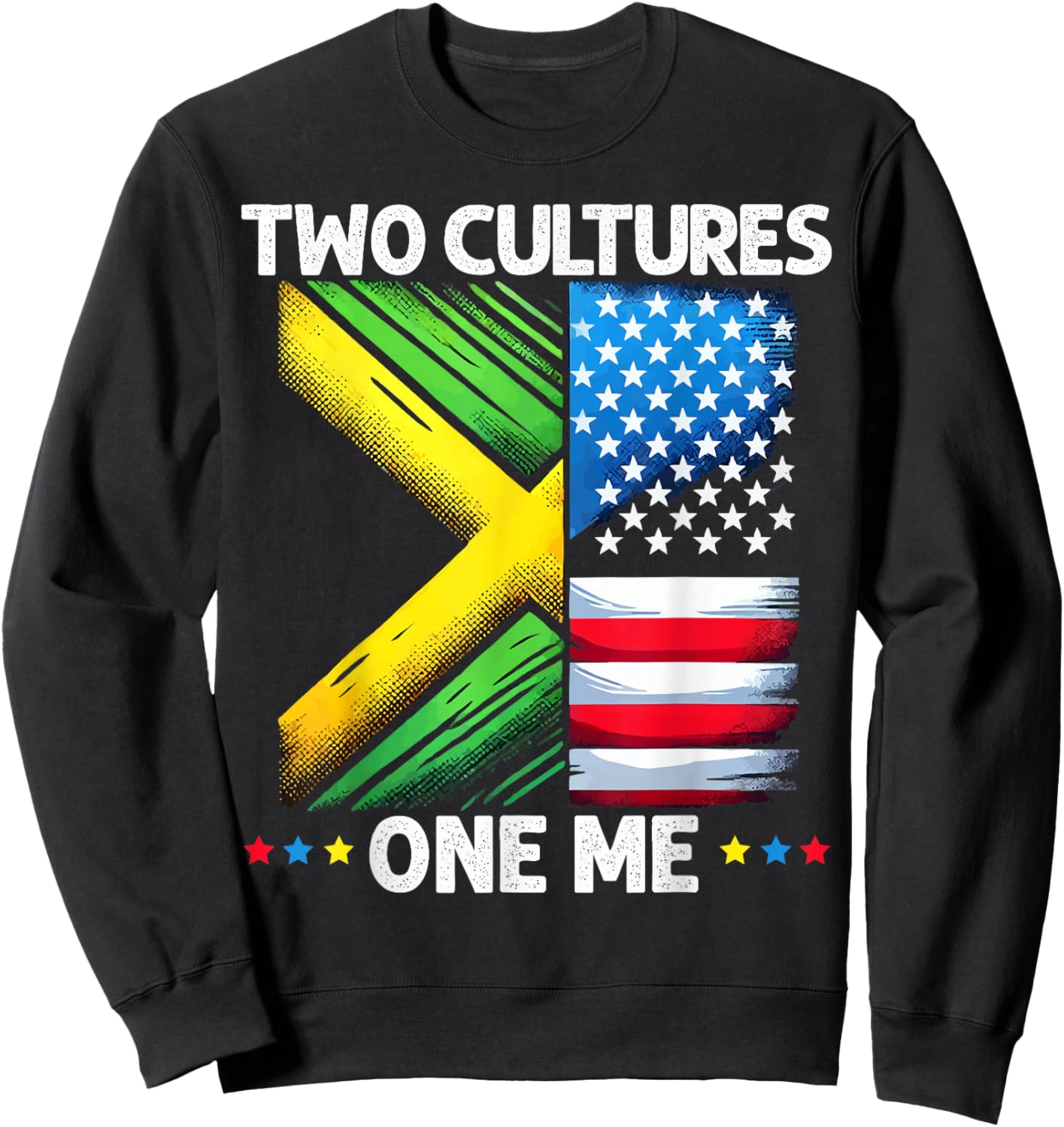 Half Jamaican Half American USA Flag Jamaica America Sweatshirt - Sweatshirt | Black