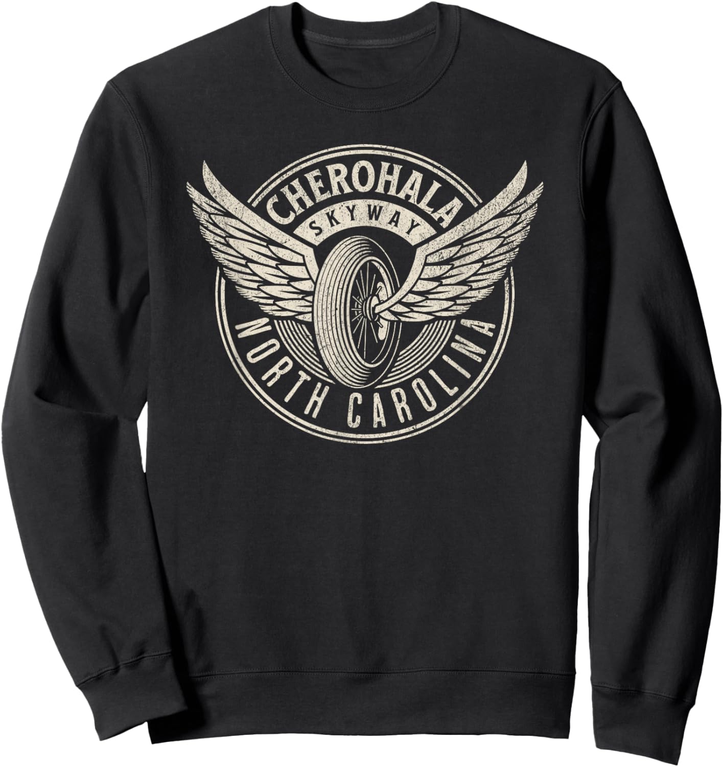Cherohala Skyway North Carolina Motorcycle Biker Trail Sweatshirt - Sweatshirt | Black