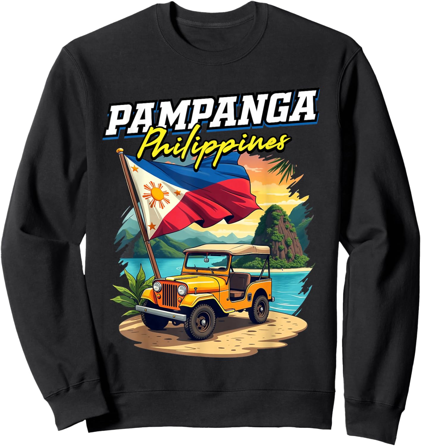 Pampanga Philippines Travel Vacation Filipino Souvenir Sweatshirt - Sweatshirt | Black