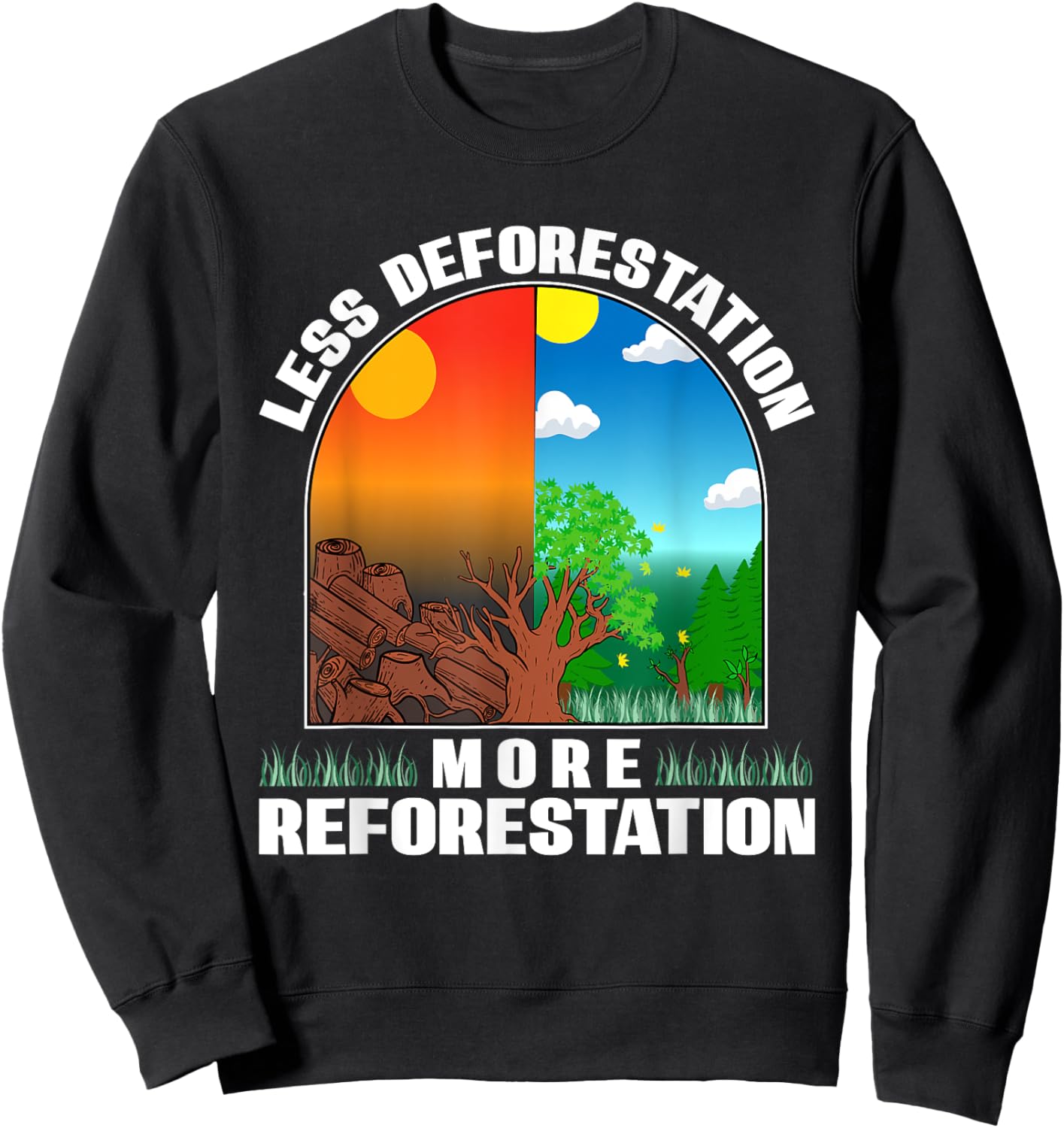 Rainforest Deforestation Wood Trees Air Oxygen Wildlife Soil Sweatshirt - Sweatshirt | Black