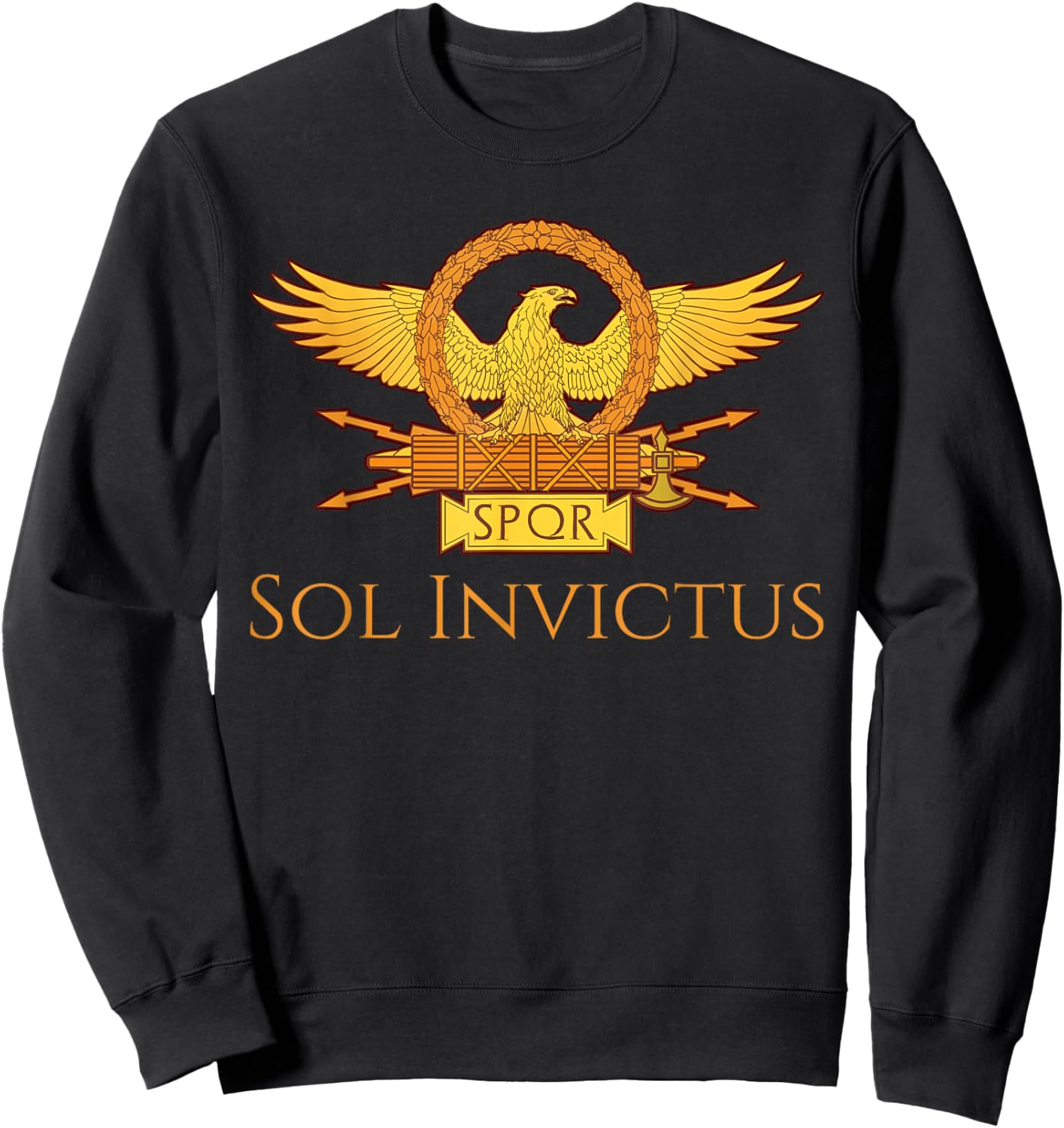 Ancient Roman Mythology Sol Invictus Roman Eagle SPQR Sweatshirt - Sweatshirt | Black