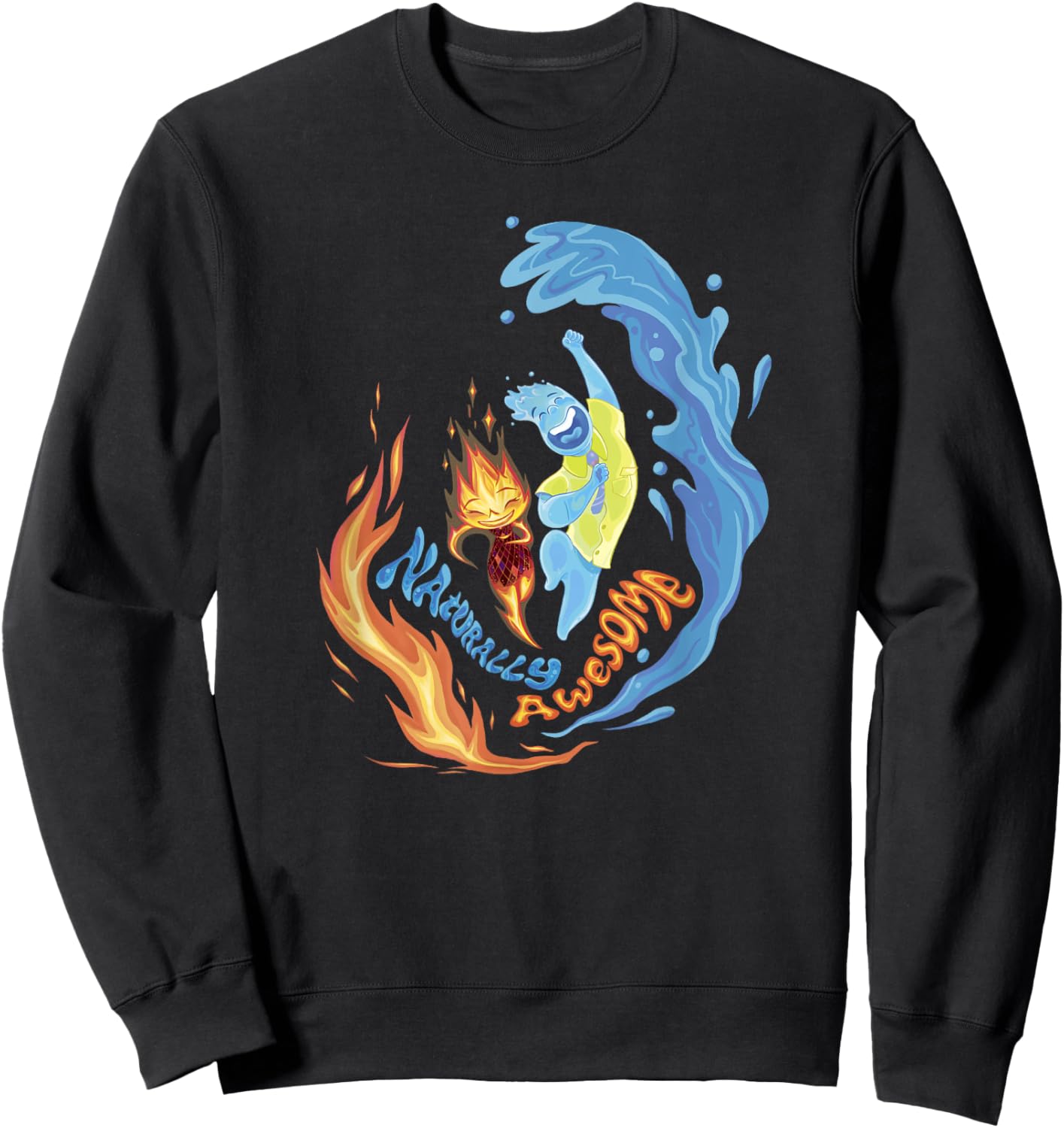 Disney Pixar Elemental Naturally Awesome Ember & Wade Shot Sweatshirt - Sweatshirt | Black