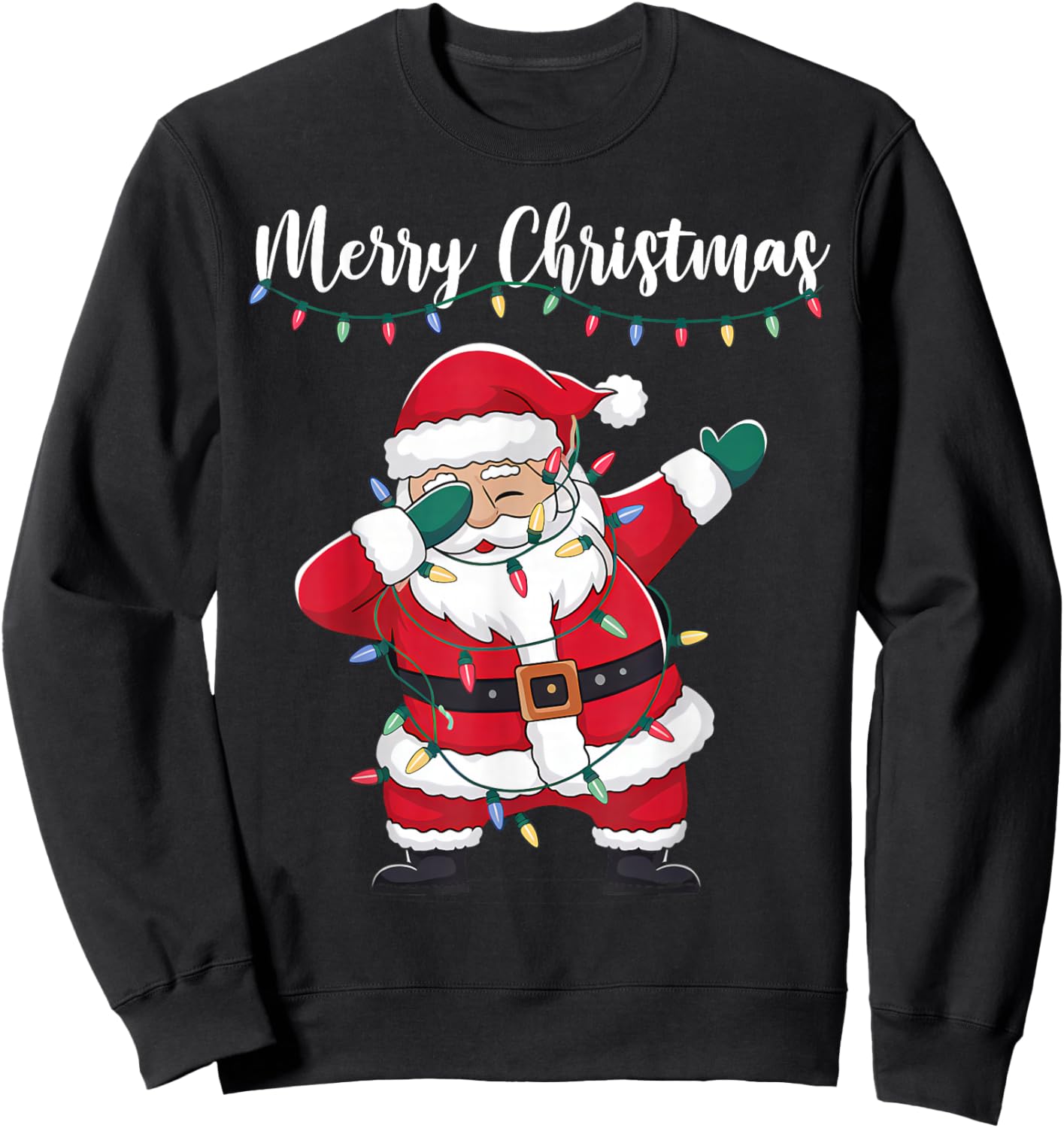 Merry Christmas Funny Dabbing Santa Claus Men Women Kids Sweatshirt - Sweatshirt | Black