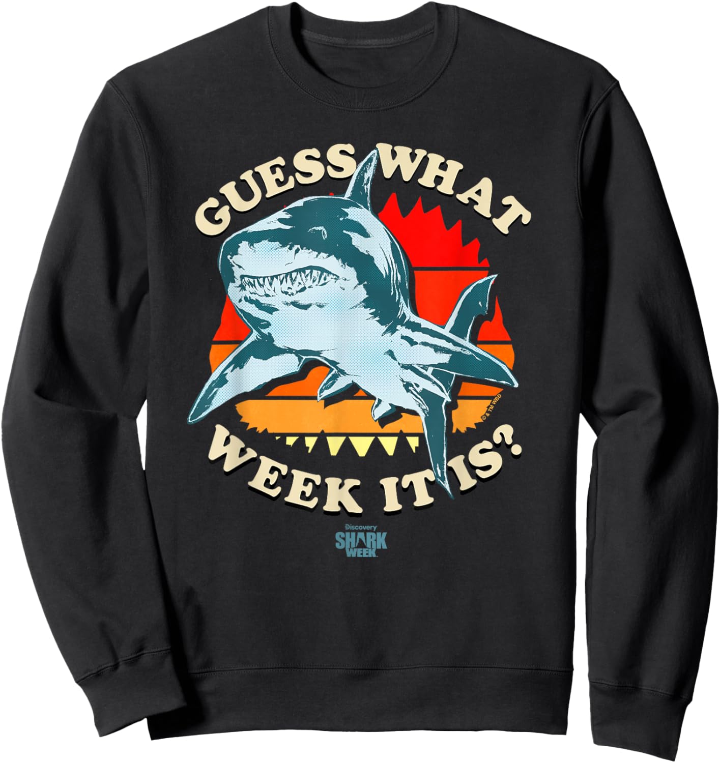 Shark Week Officially Licensed Guess The Week Sweatshirt - Sweatshirt | Black