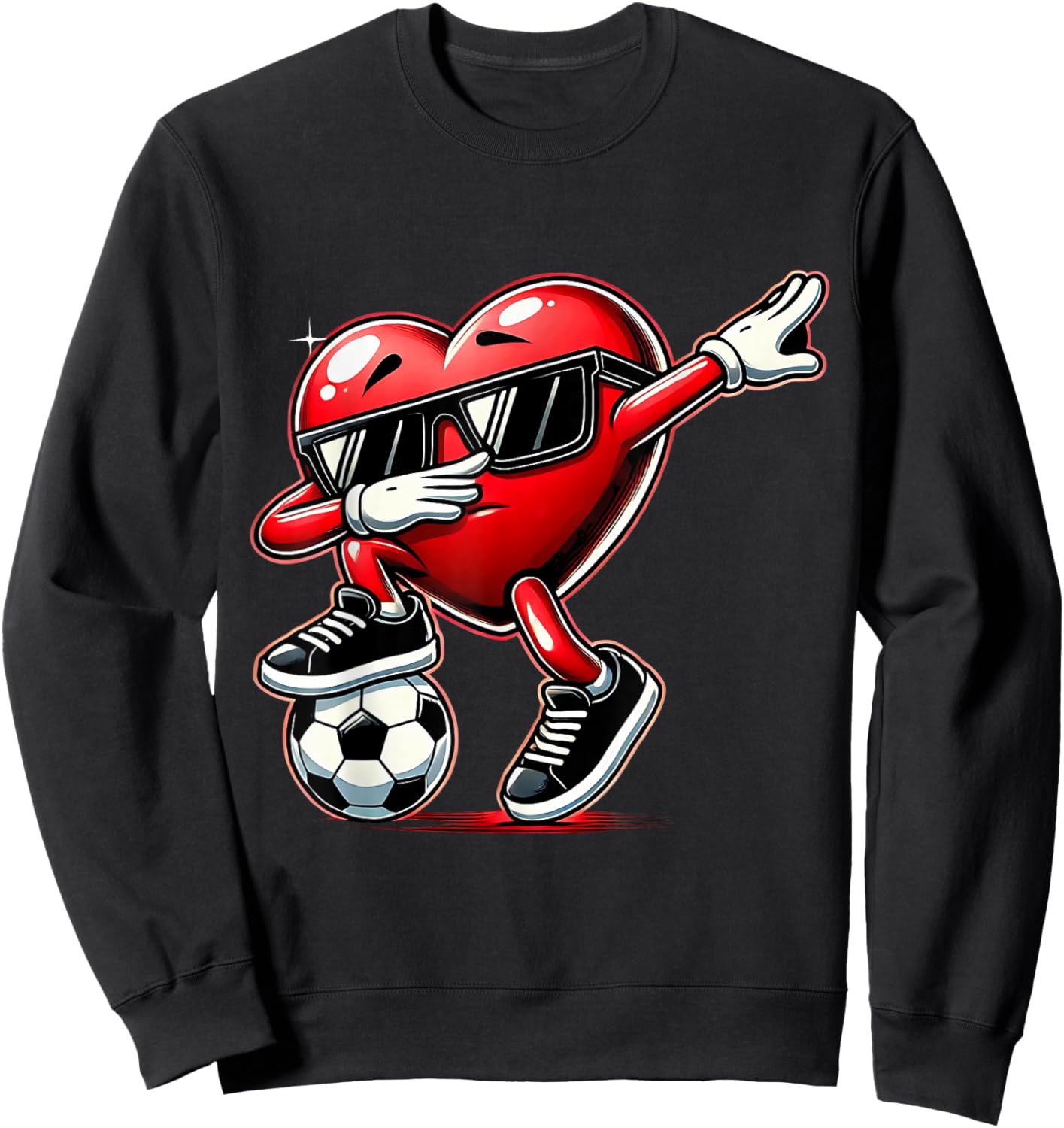 Dabbing Heart Dab Cute Valentines Boys Soccer Gifts Sweatshirt - Sweatshirt | Black