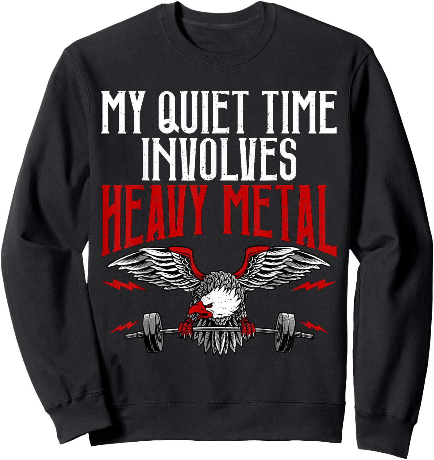 Heavy Metal | Fitness Weightlifting Deadlift Workout Gym Sweatshirt - Sweatshirt | Black