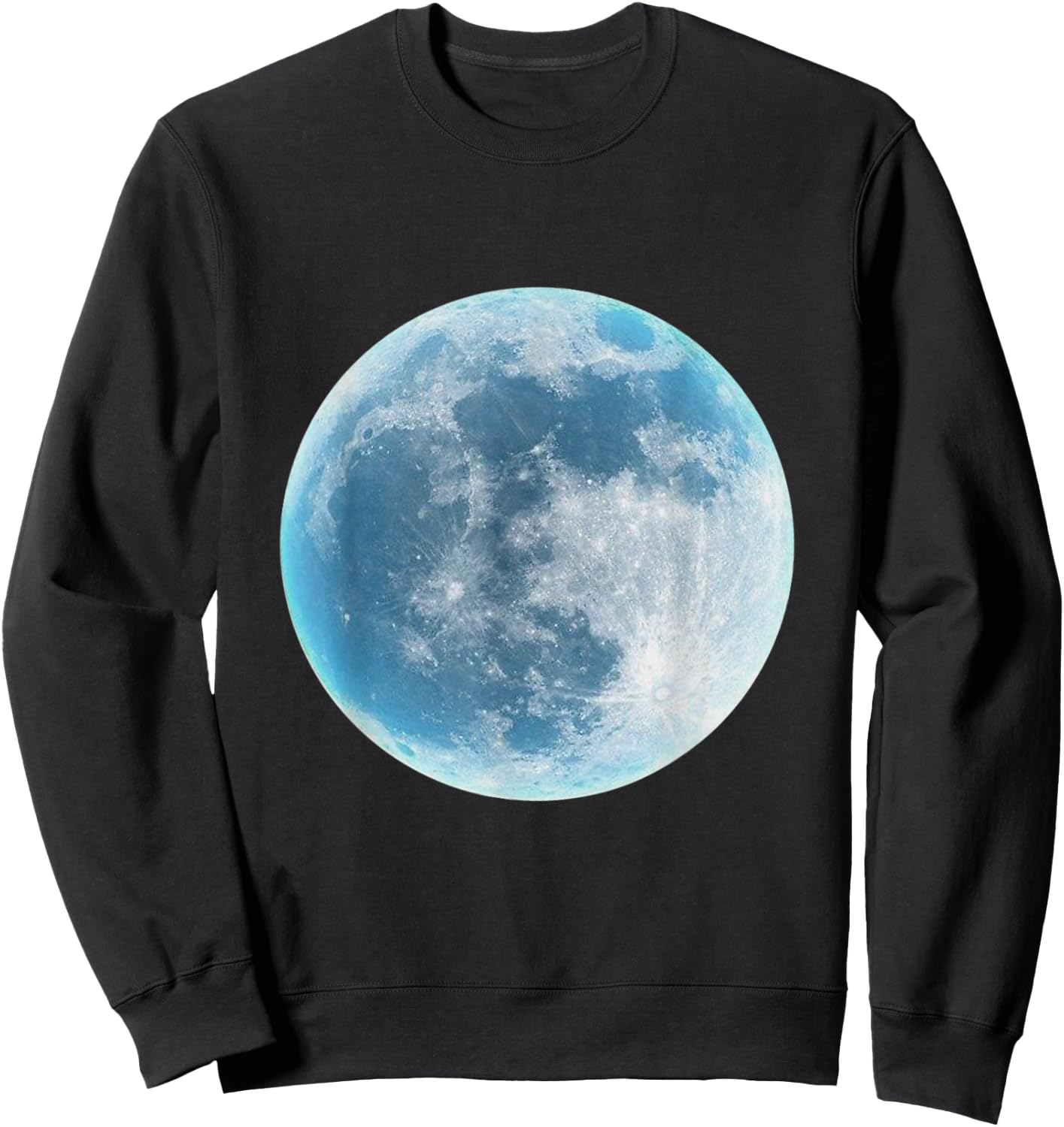 Moon Lunar Surface Full Space Galaxy Gray Green White Sweatshirt - Sweatshirt | Black