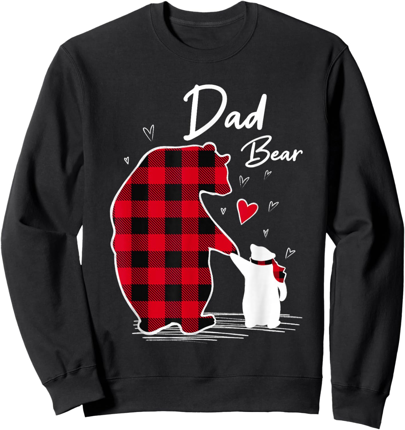 Dad Bear Christmas Pajama Red Buffalo Plaid Sweatshirt - Sweatshirt | Black